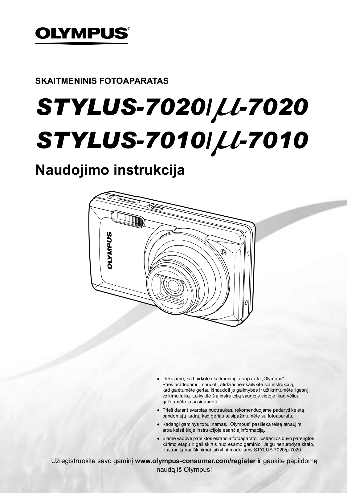 Olympus STYLUS-7020, µ-7020, STYLUS-7010, µ-7010 User Manual