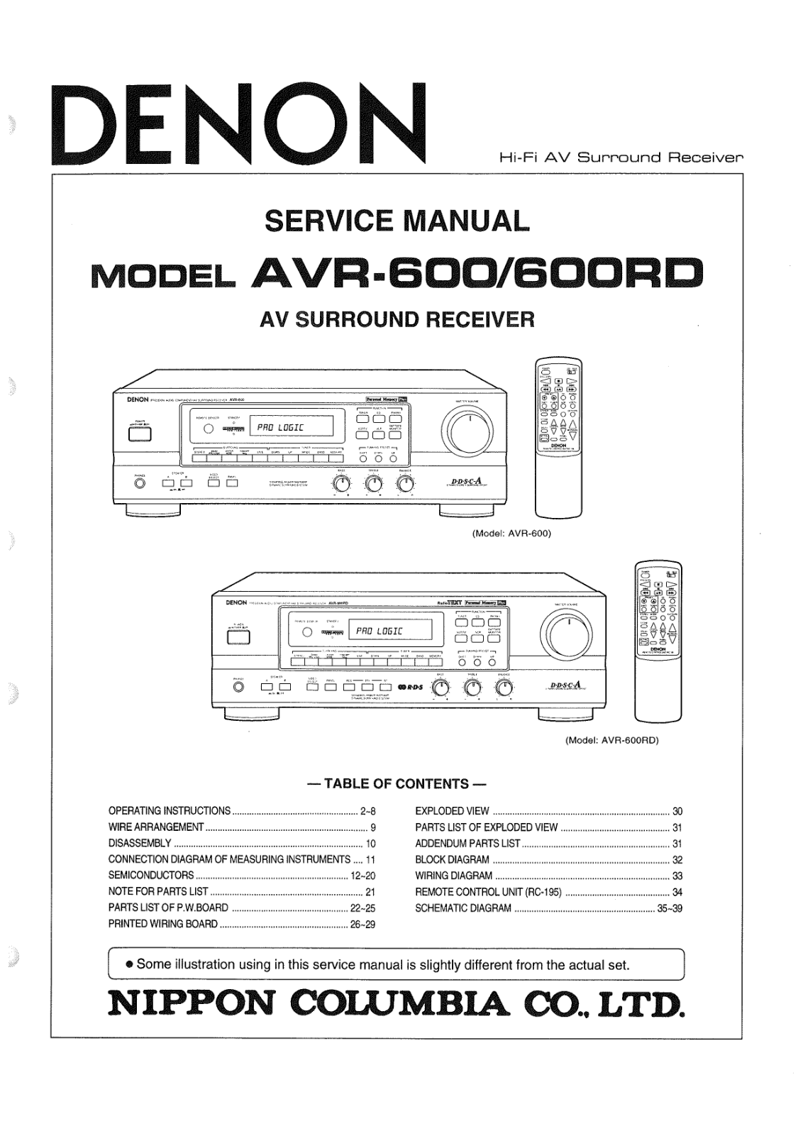 Denon AVR-600, AVR600RD Schematic