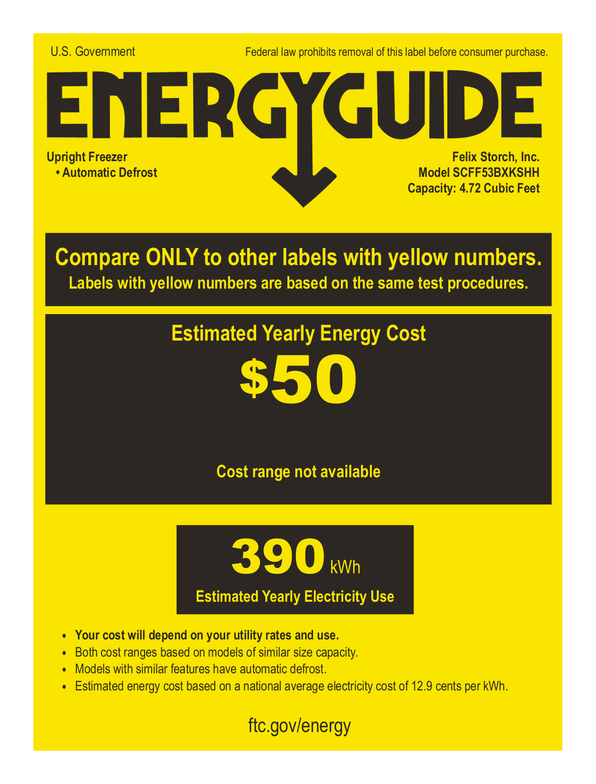 Summit SCFF53BXKSHH Energy manual