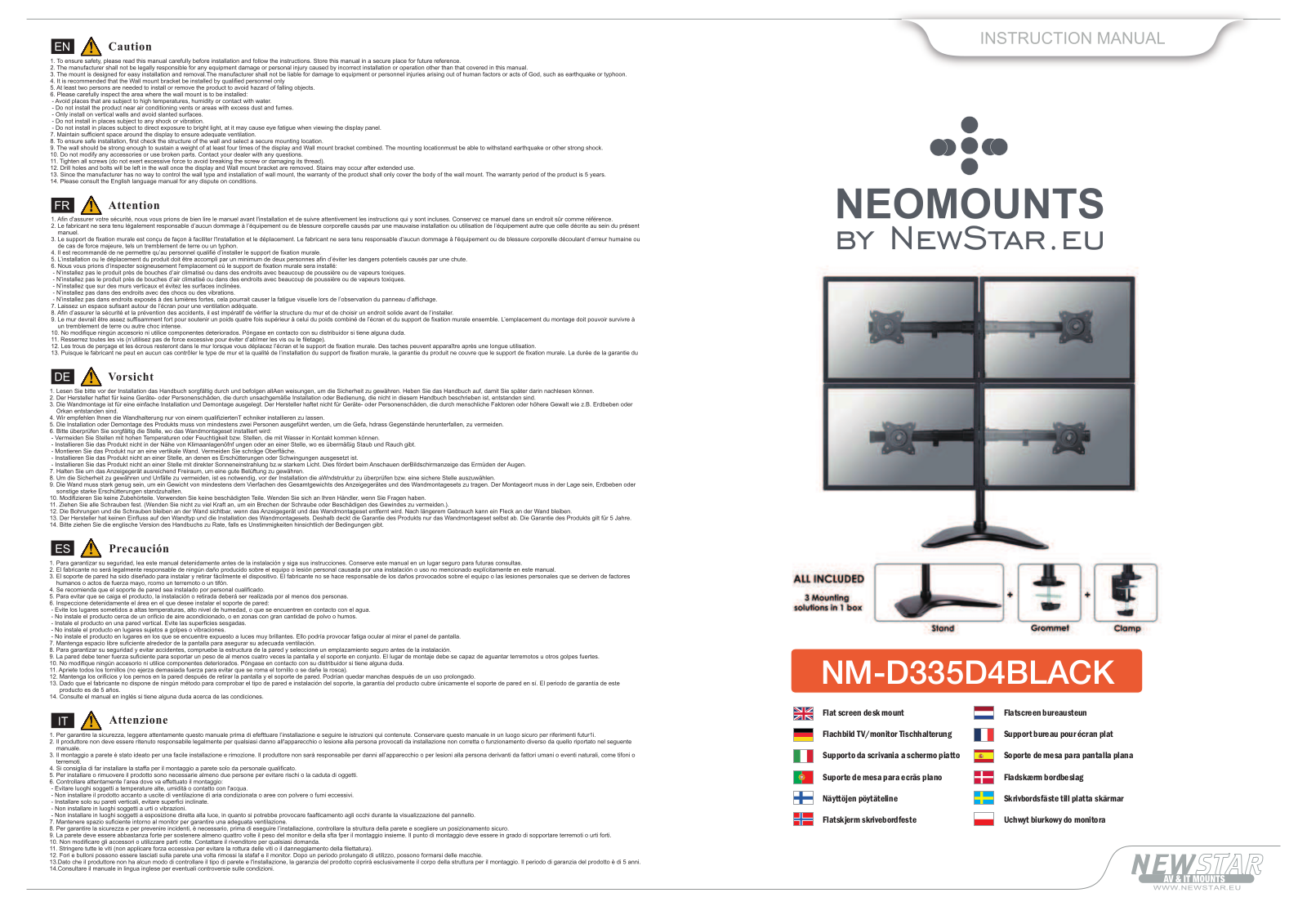 Newstar NM-D335D4BLACK User Manual