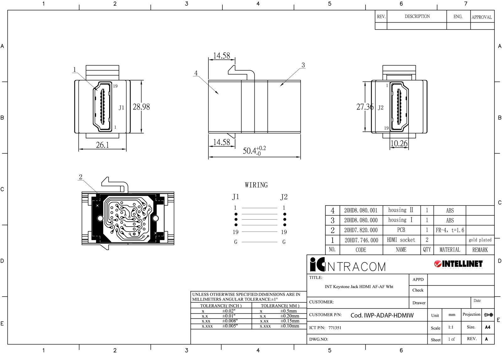 Intellinet IWP-ADAP-HDMIW Drawing - ManualMachine.com