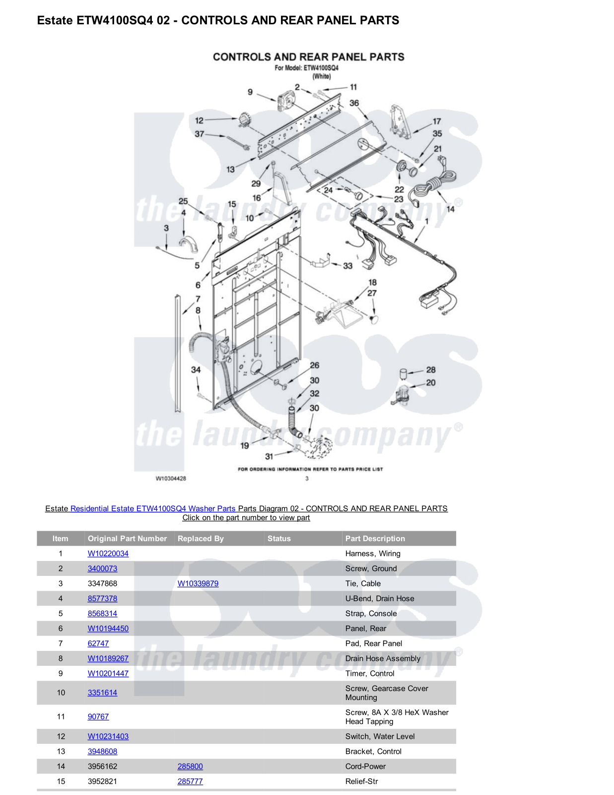 Estate ETW4100SQ4 Parts Diagram