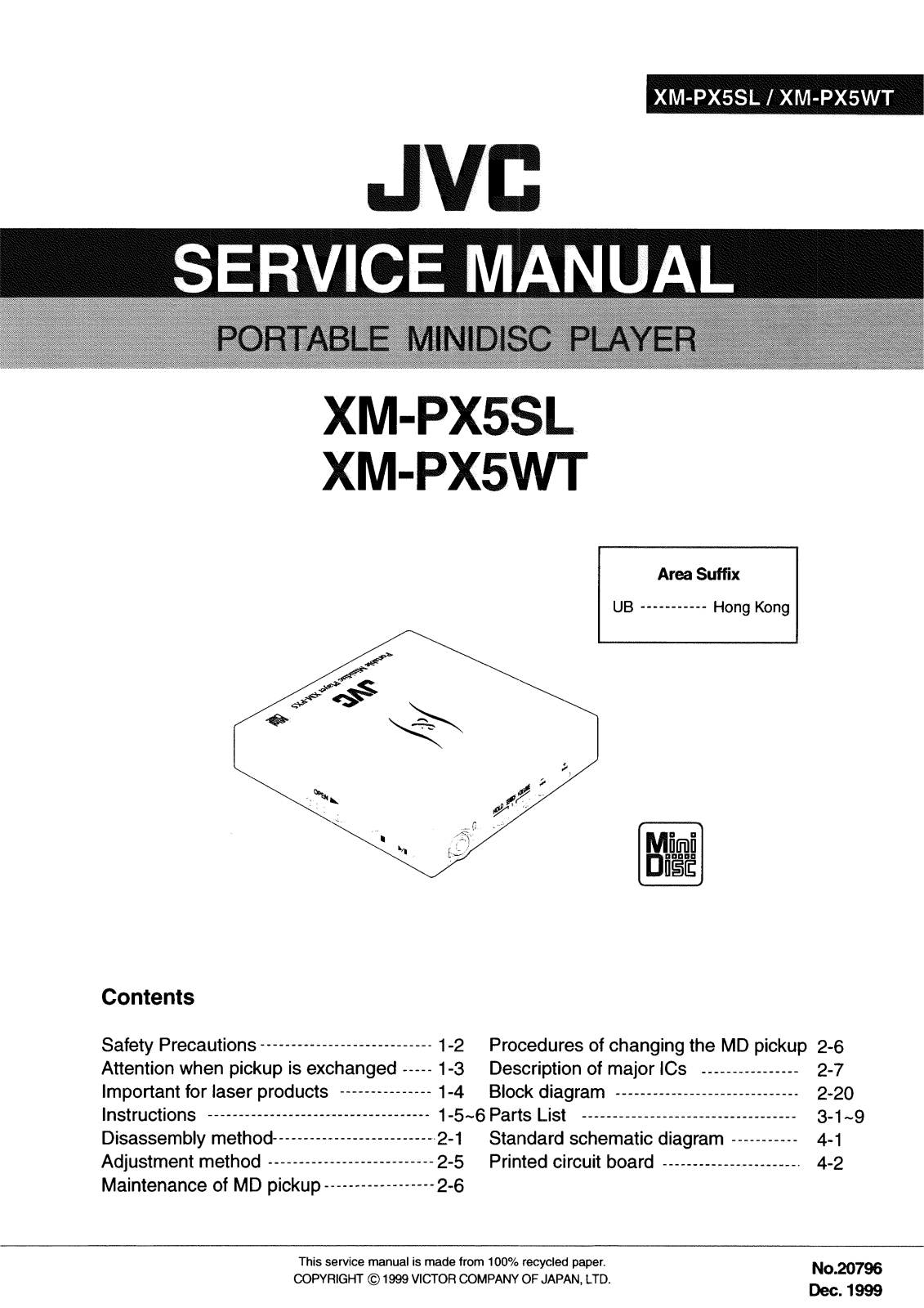 JVC XM-PX5SLUB, XM-PX5WTUB Service Manual