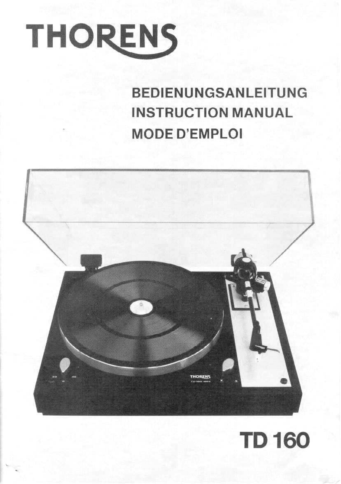 Thorens TD-160 Mk2 Owners manual