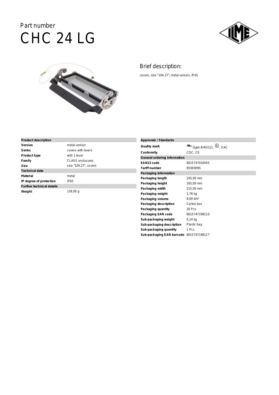 ILME CHC-24LG Data Sheet