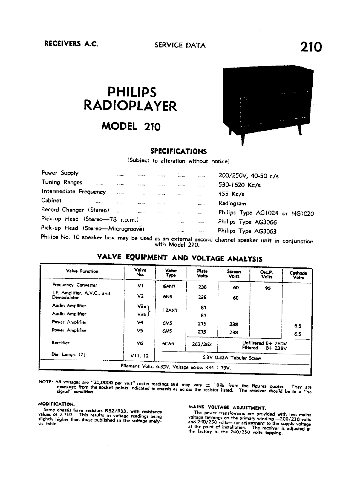 Philips 210 Service Manual