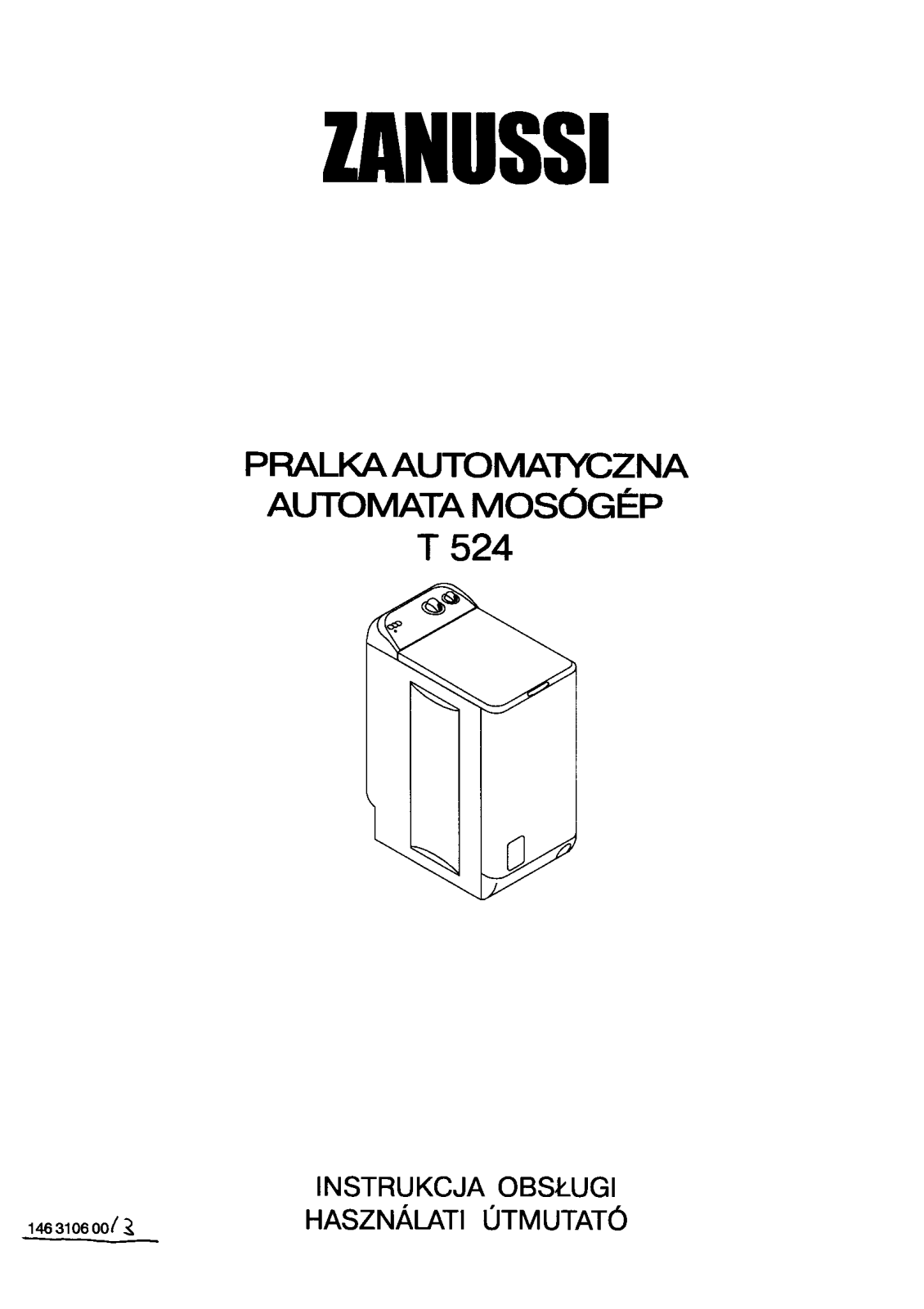 Zanussi T524 User Manual