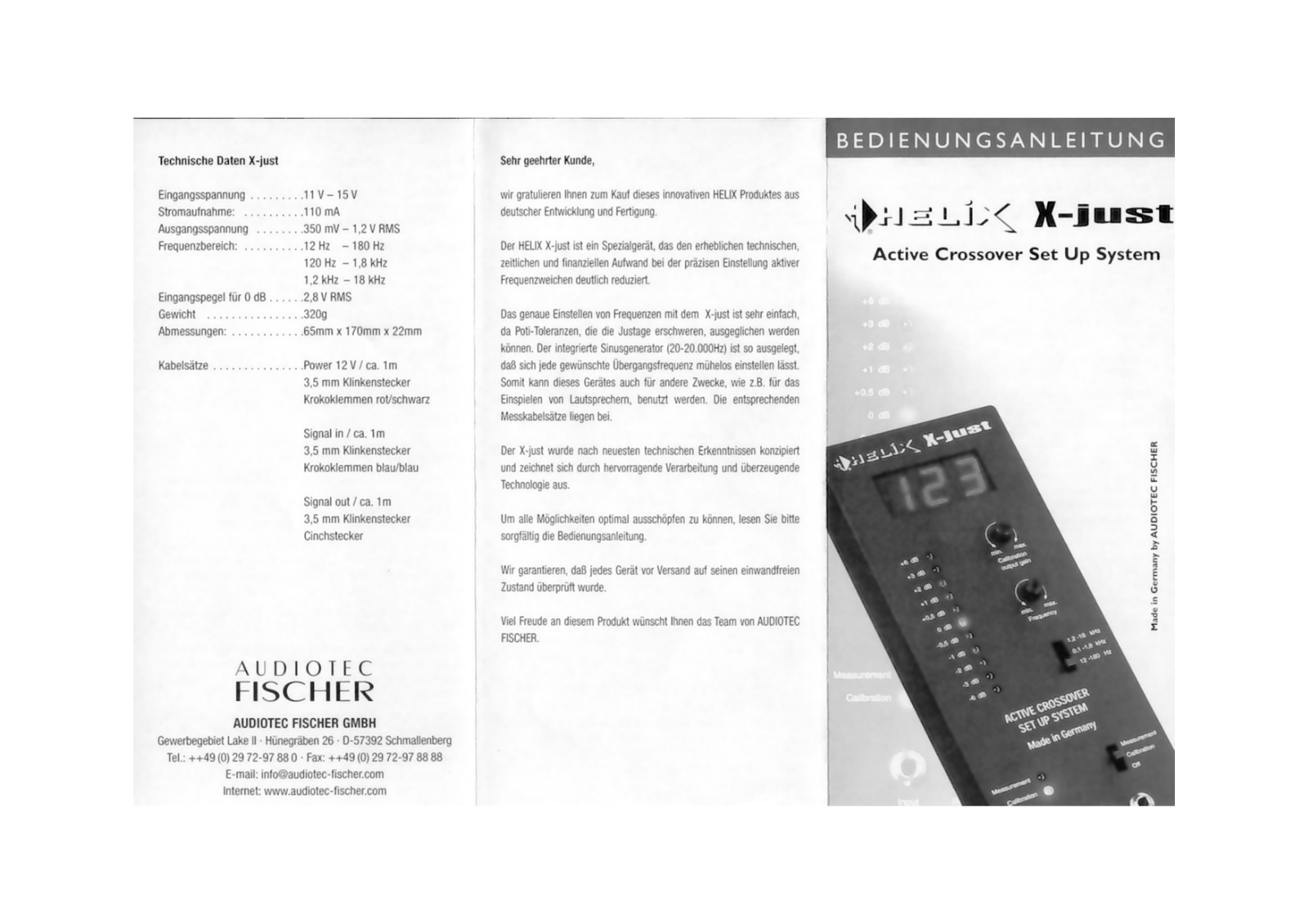 Helix X-JUST User Manual