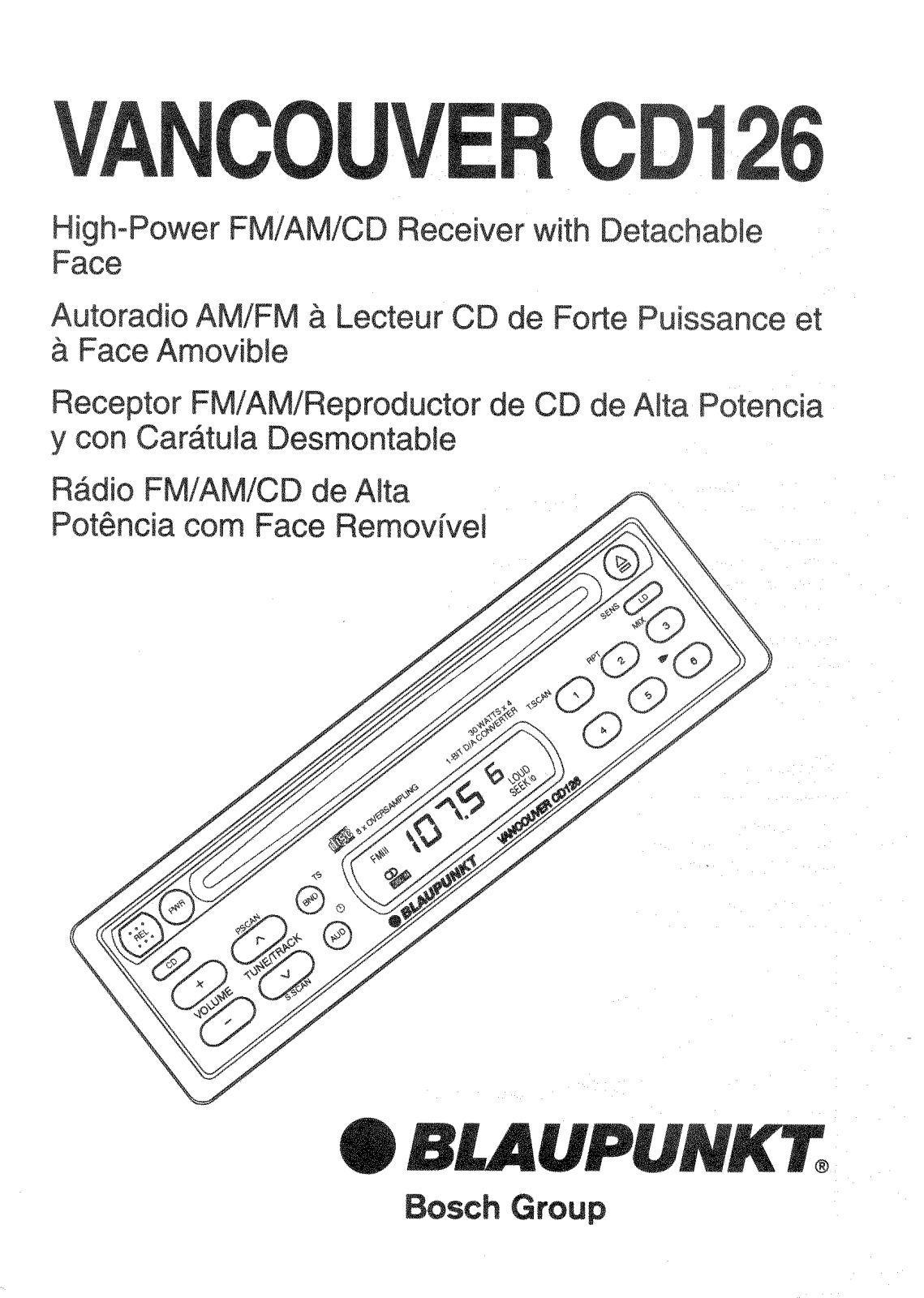 Blaupunkt Vancouver-CD-126 Owners Manual