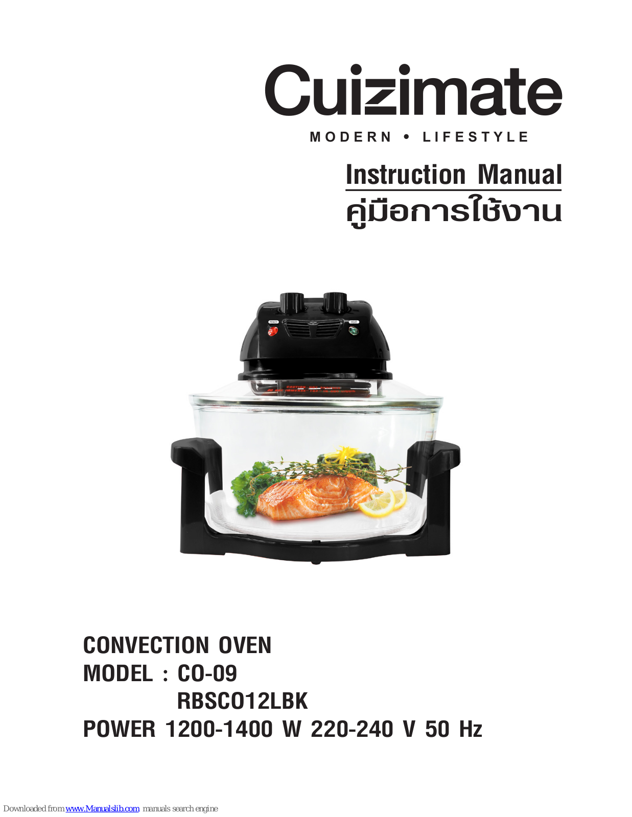 Cuizimate CO-09, RBSCO12LBK Instruction Manual - ManualMachine.com