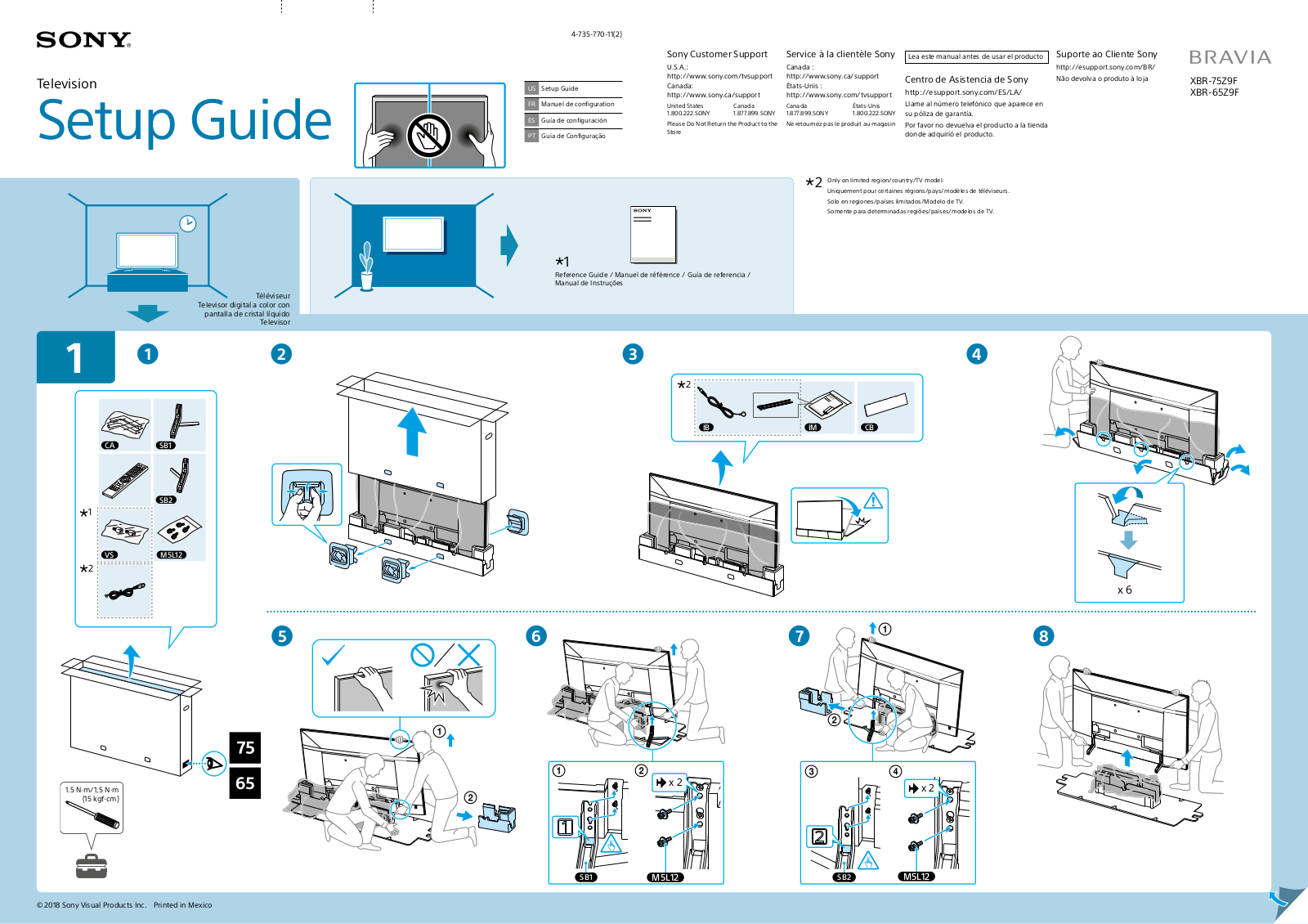 Sony XBR65Z9F Setup Guide