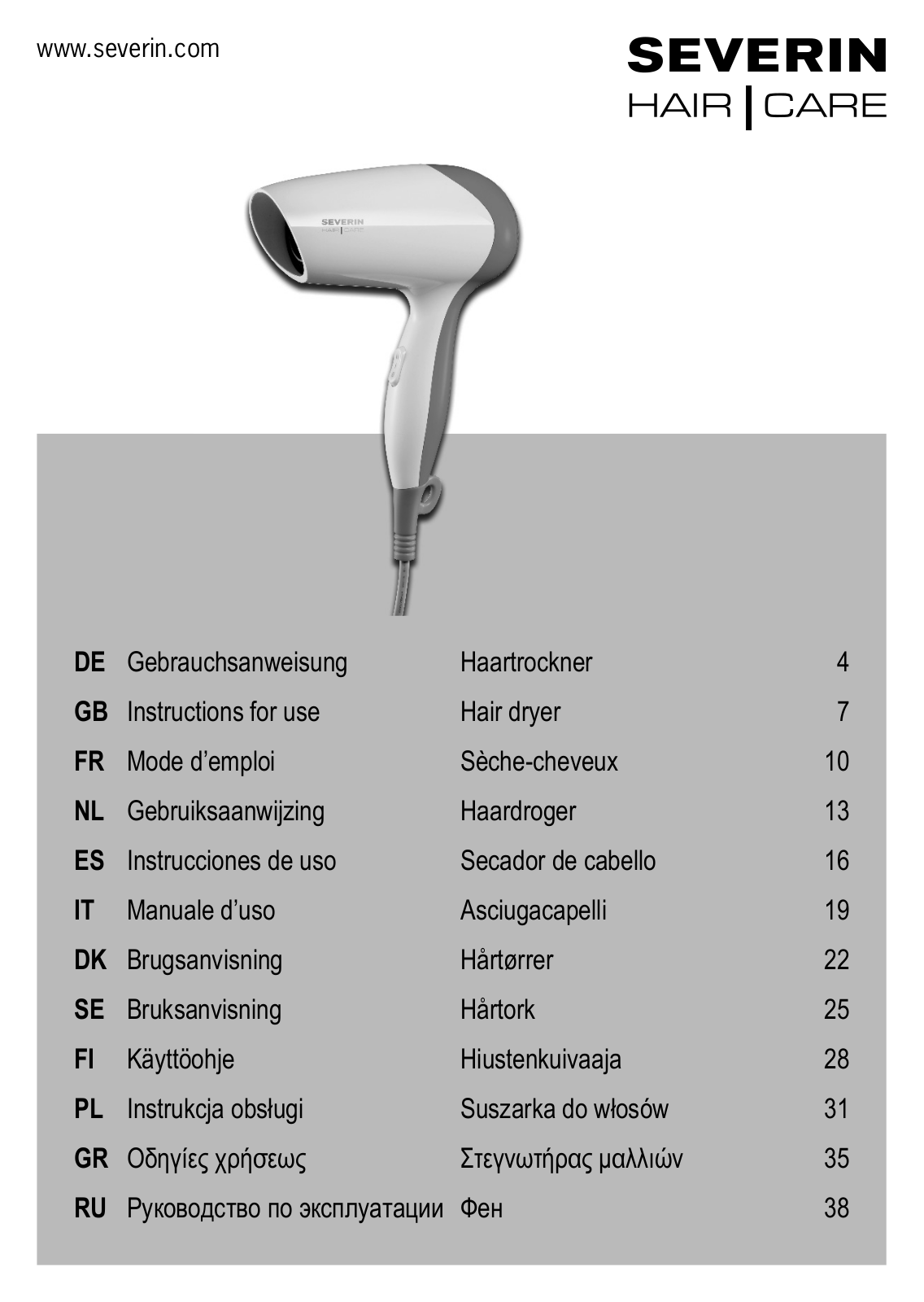 Severin HT 0161 User Manual