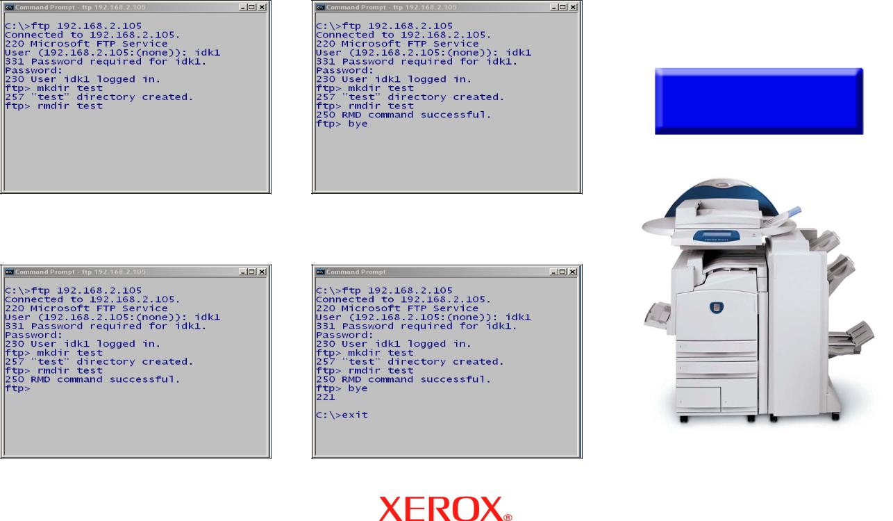 Xerox WORKCENTRE PRO C3545, WORKCENTRE PRO C2128, WORKCENTRE PRO C2636 FTP Server Verification