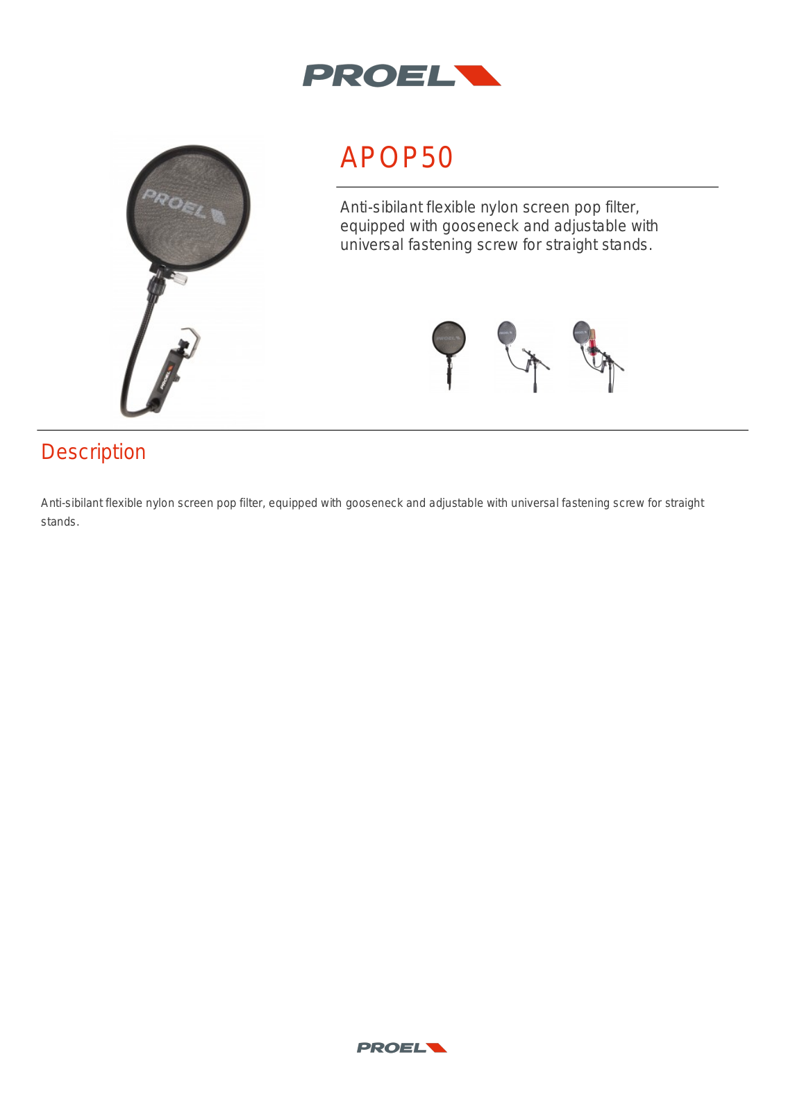 PROEL APOP50 TECHNICAL SPECIFICATIONS - ManualMachine.com
