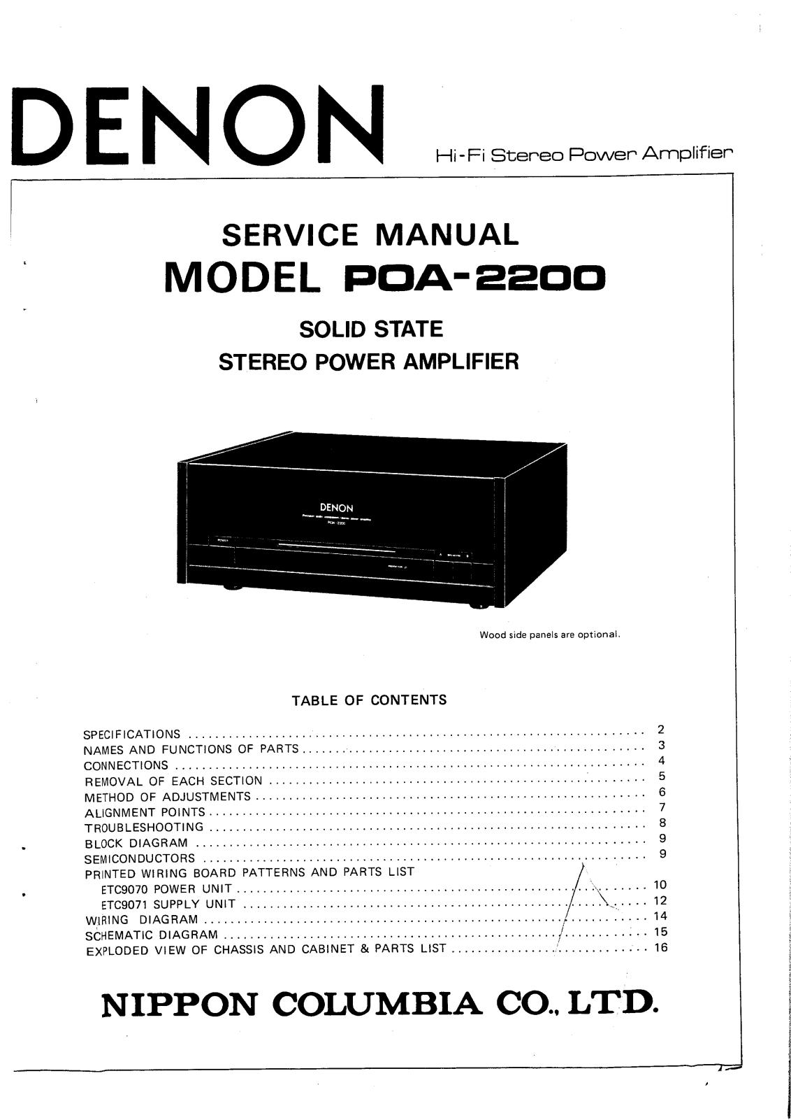 Denon POA 2200 Service Manual