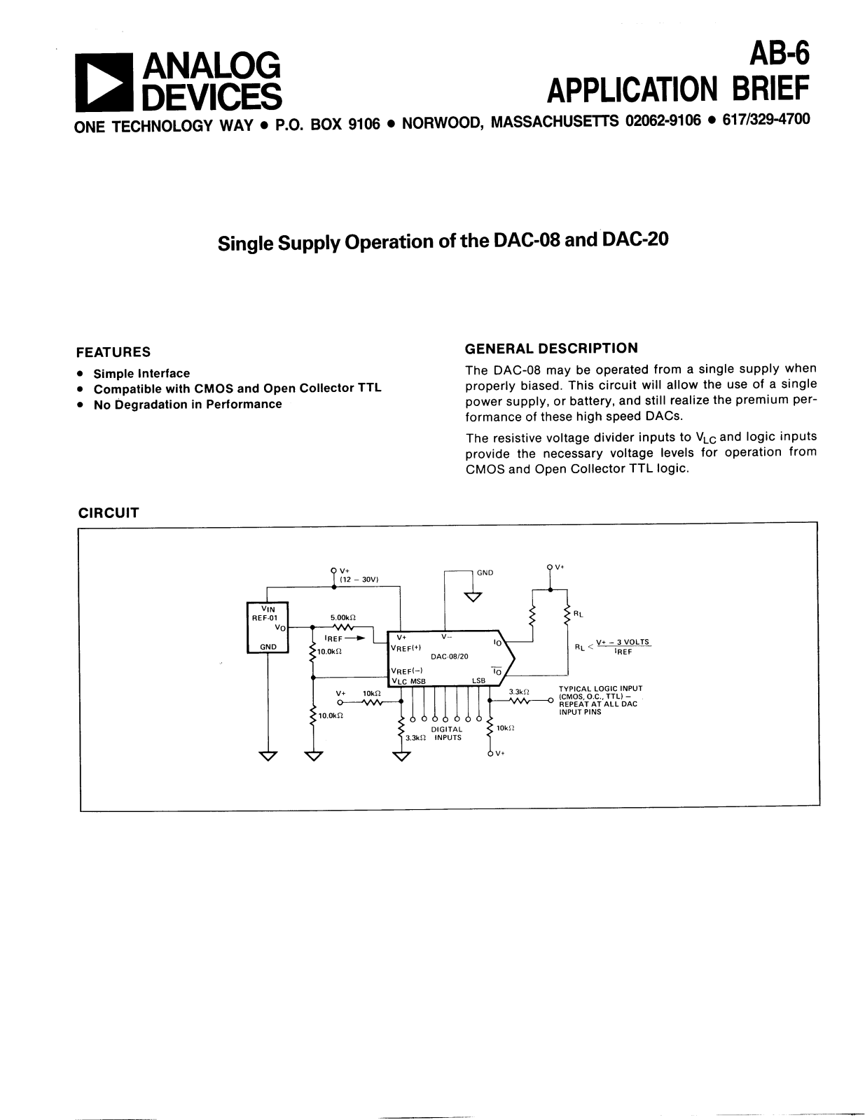 Analog Devices AB6 Application Notes