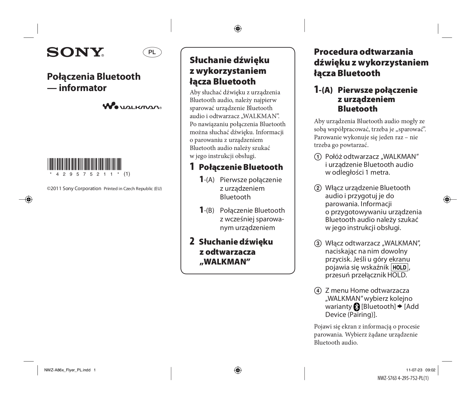 Sony NWZ-A866, NWZ-A864, NWZ-A865 User Manual