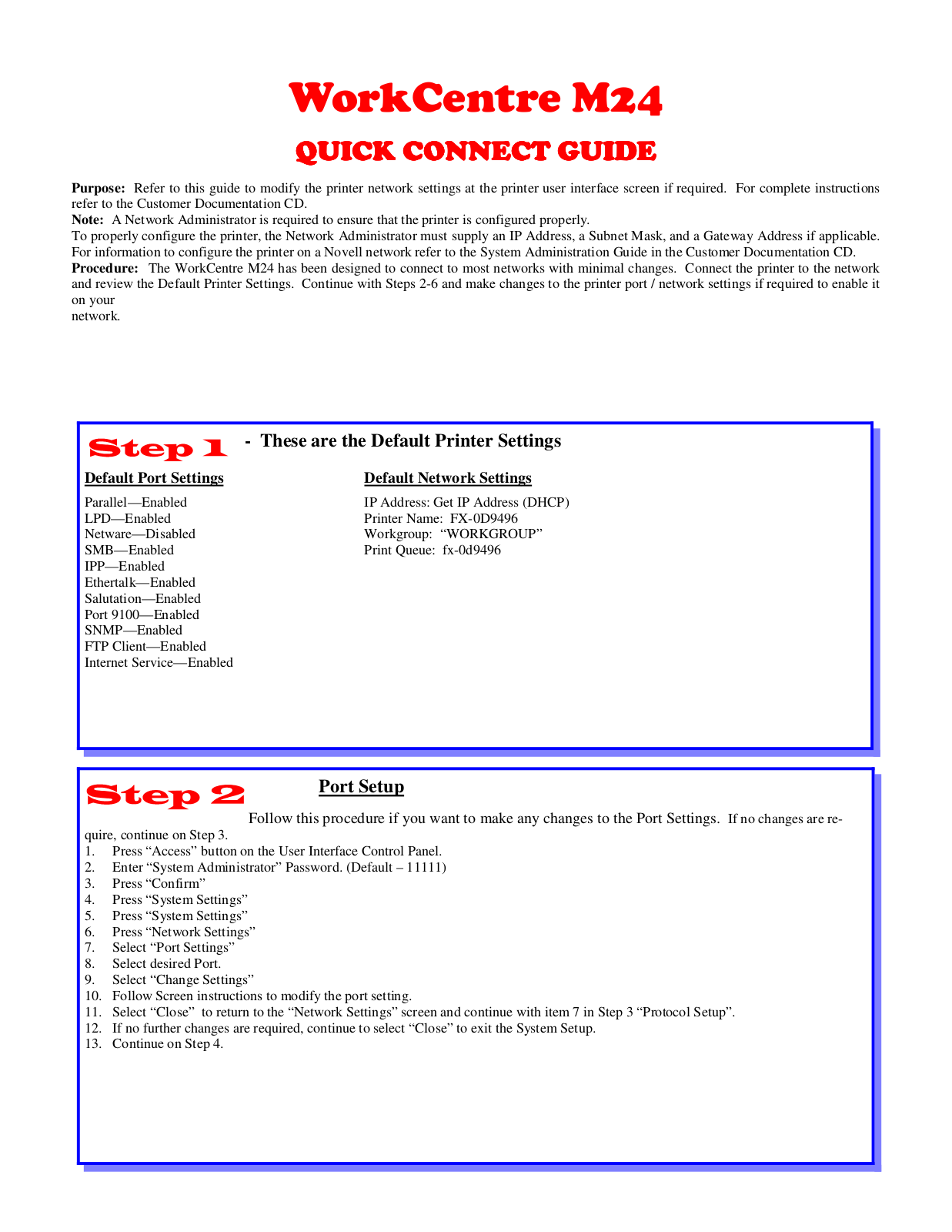 Xerox M24-6080 User Manual