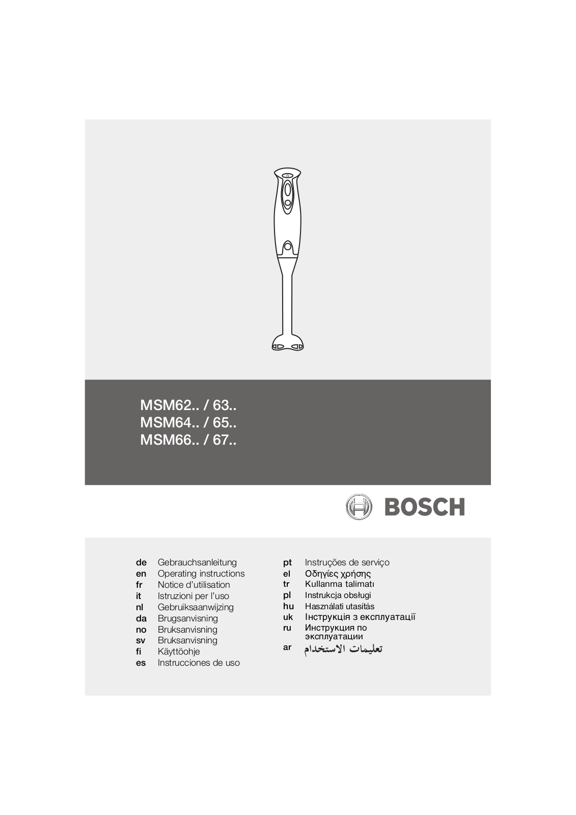 BOSCH MSM6300, MSM6280, MSM6500 User Manual