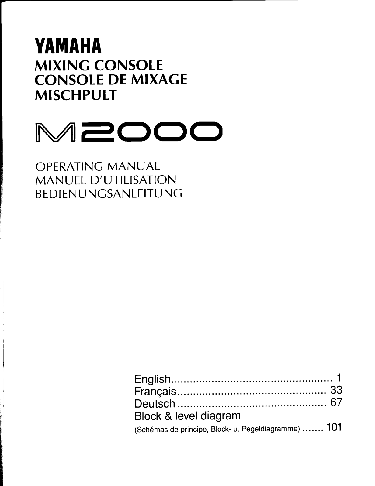 Yamaha M2000 User Manual