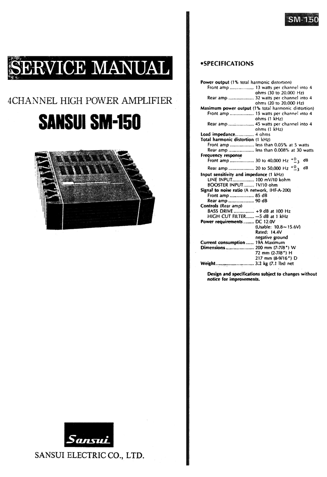 Sansui 150 Service manual