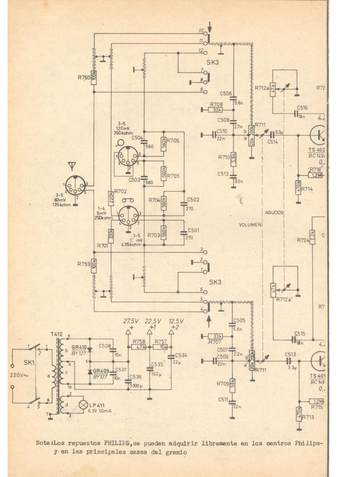 Philips 01RH516 Schematics