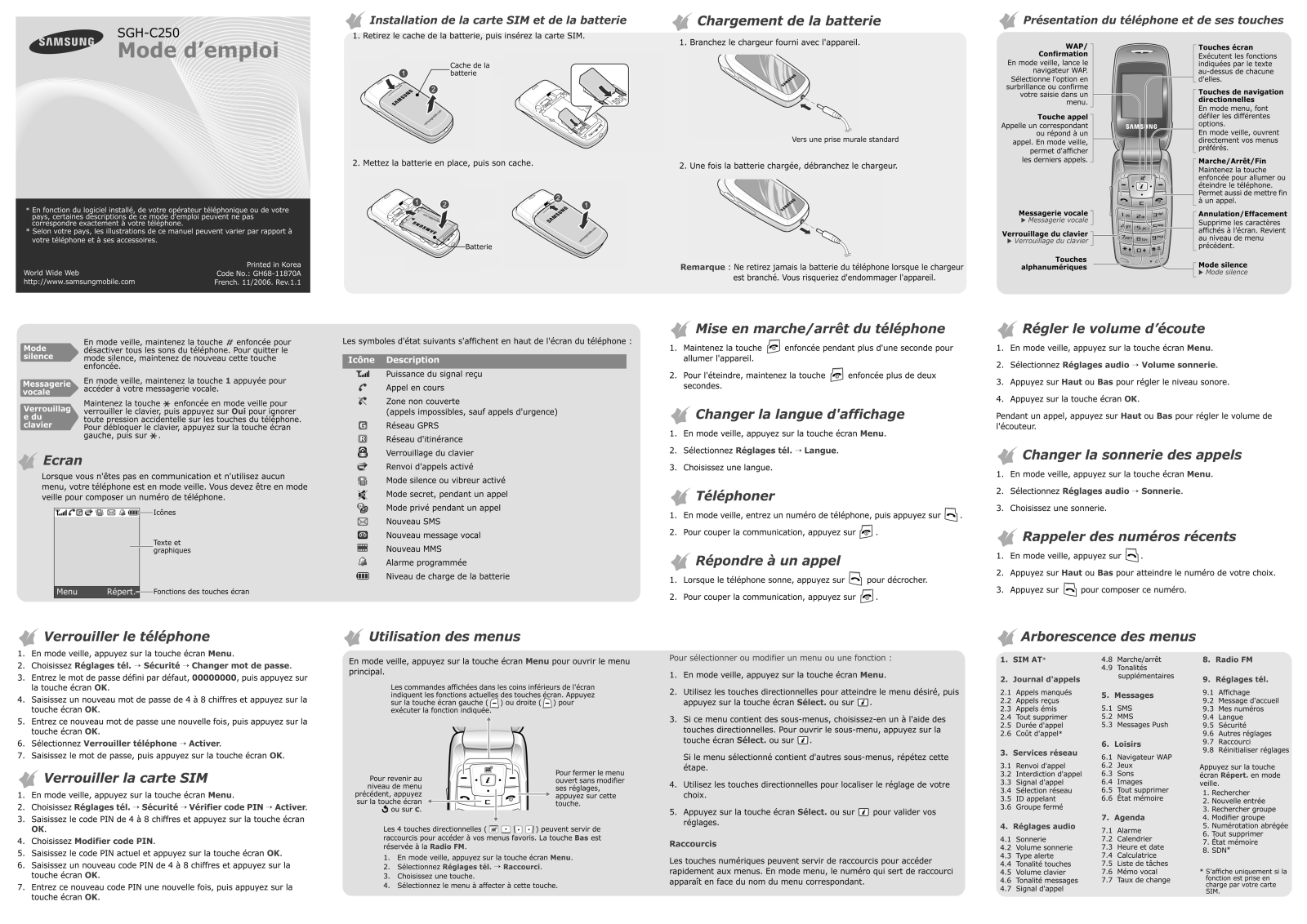 SAMSUNG SGH-C250 User Manual