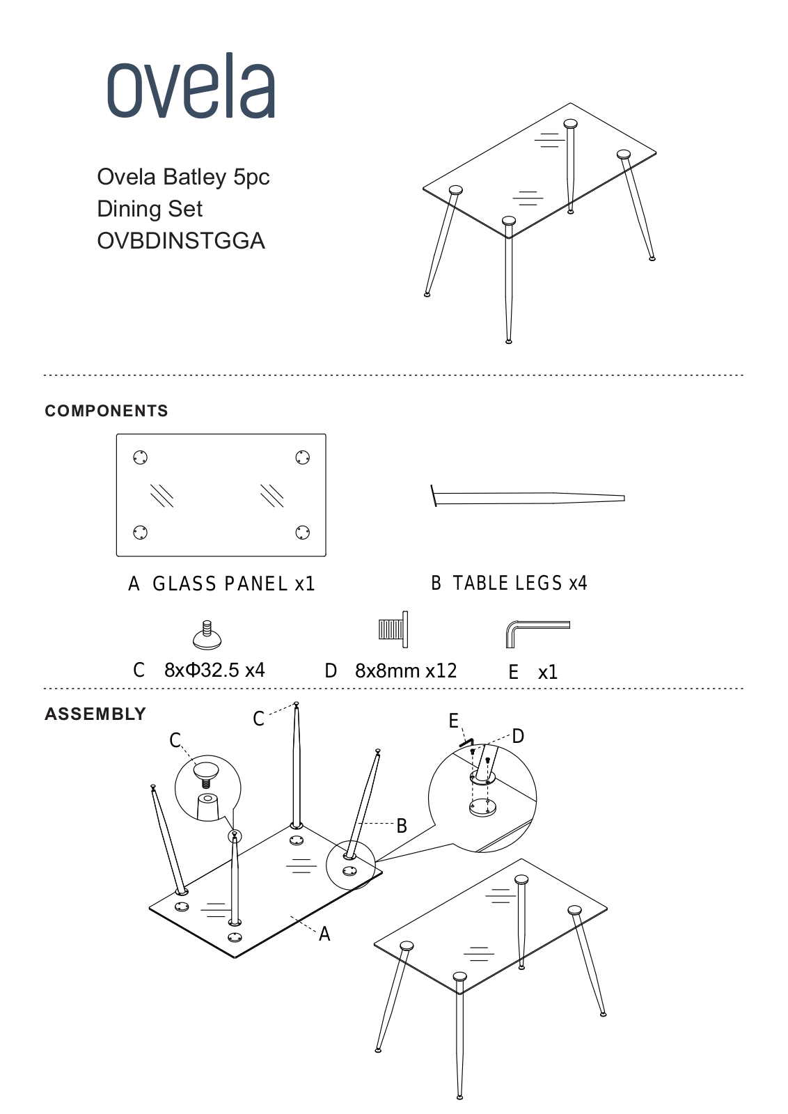Ovela OVBDINSTGGA User guide - ManualMachine.com