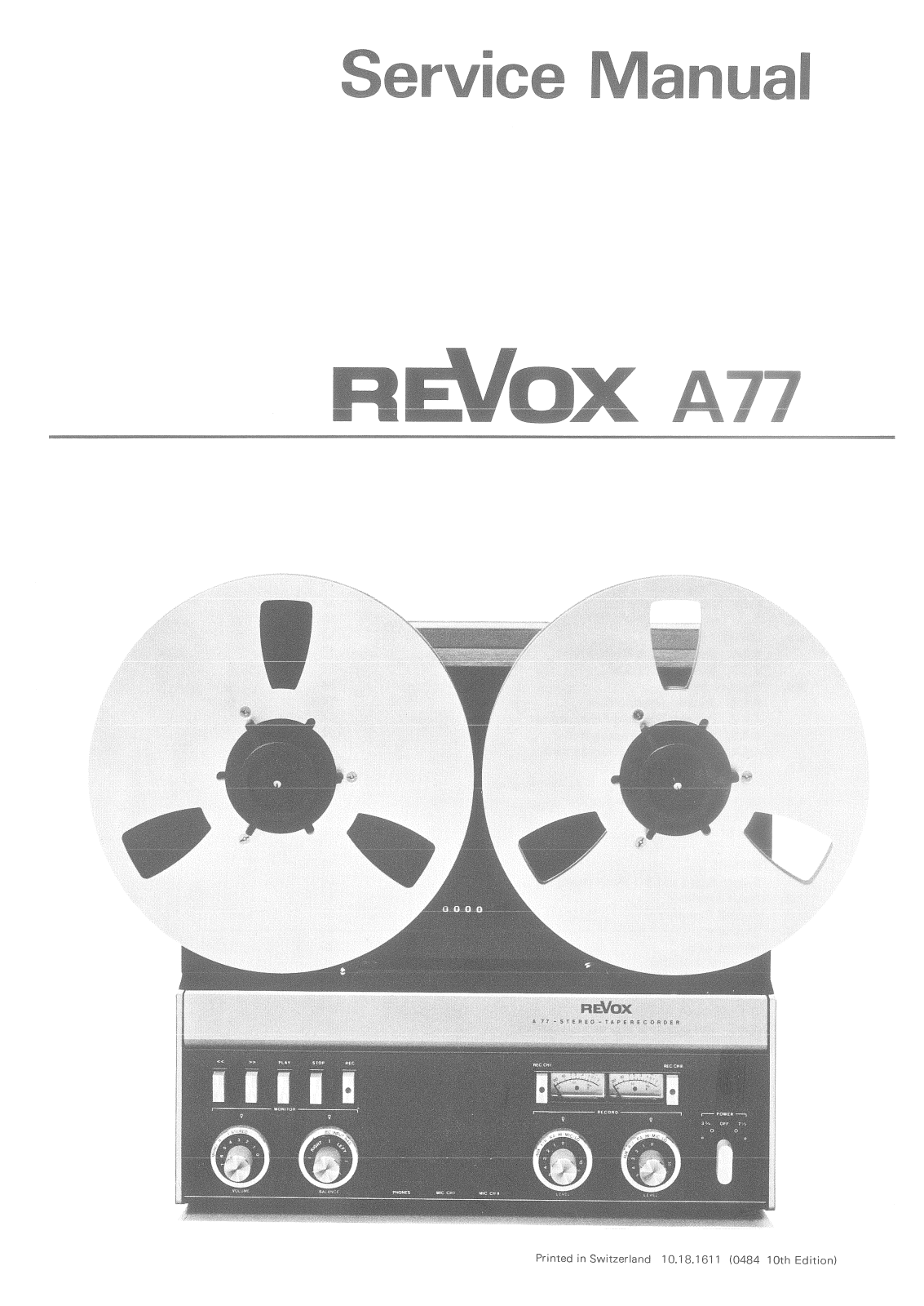 Revox A-77 Service manual