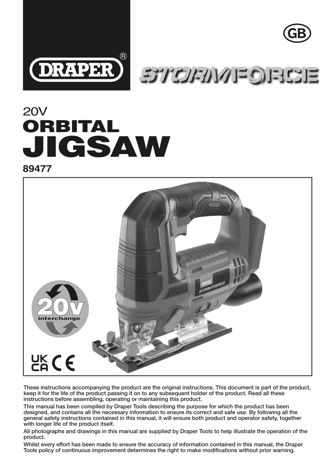 Draper Tools 89477 Instructions - ManualMachine.com