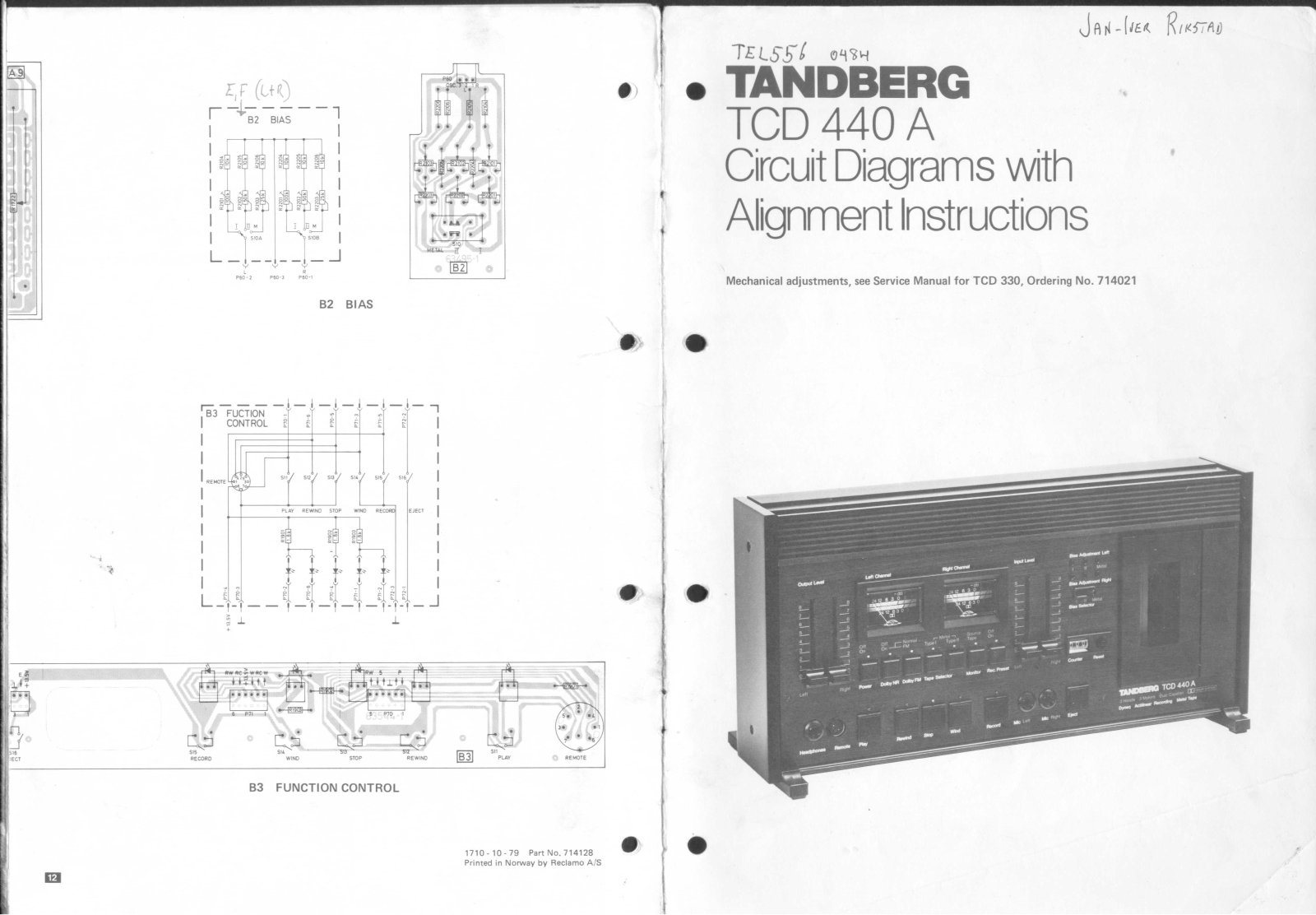 Tandberg TCD-440-A Service Manual