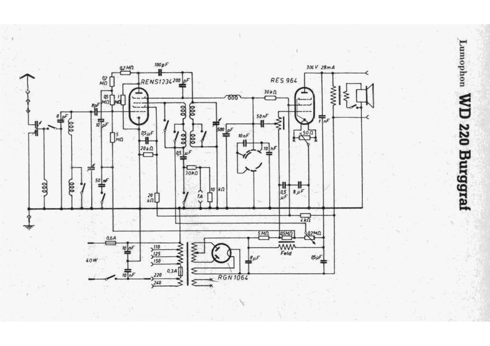 Lumophon wd220 burggraf schematic - ManualMachine.com