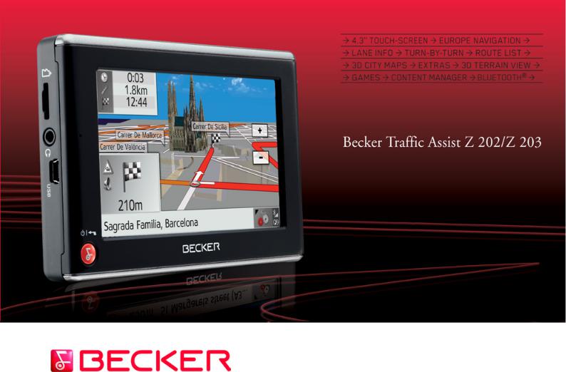 Becker Traffic Assist Z 202, Traffic Assist Z 203 Operating Guide