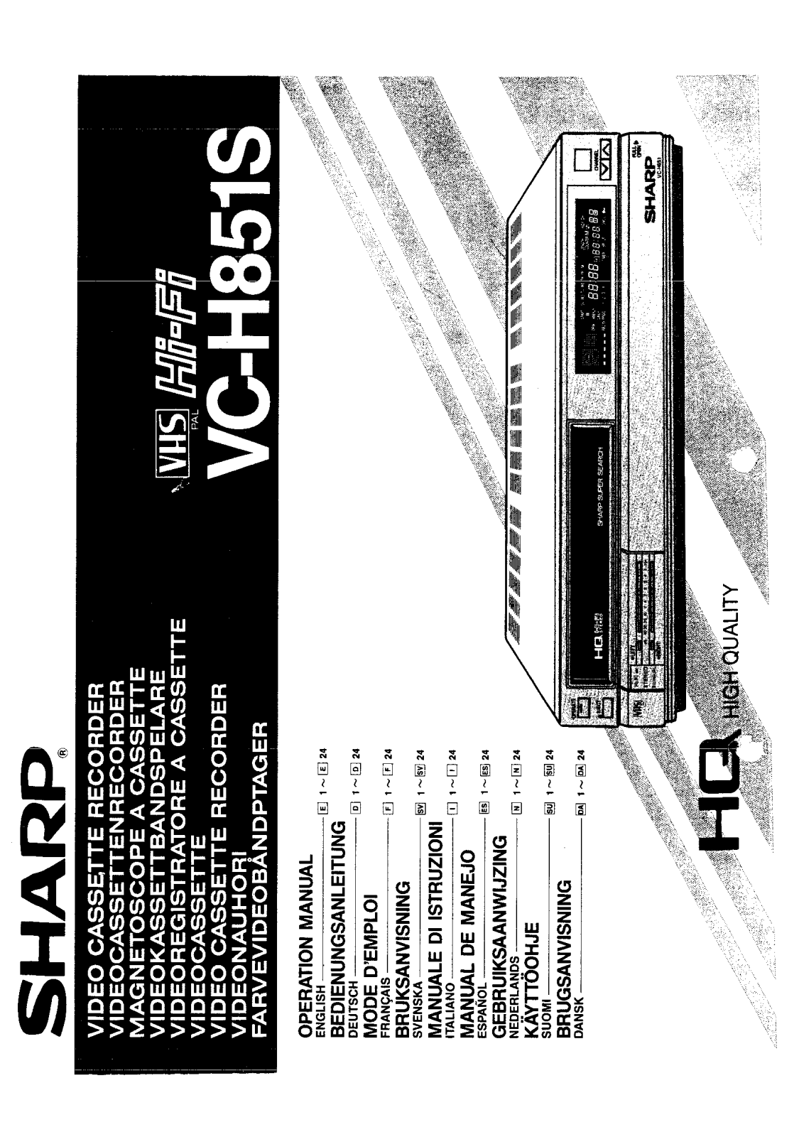 Sharp VC-H851S User Manual