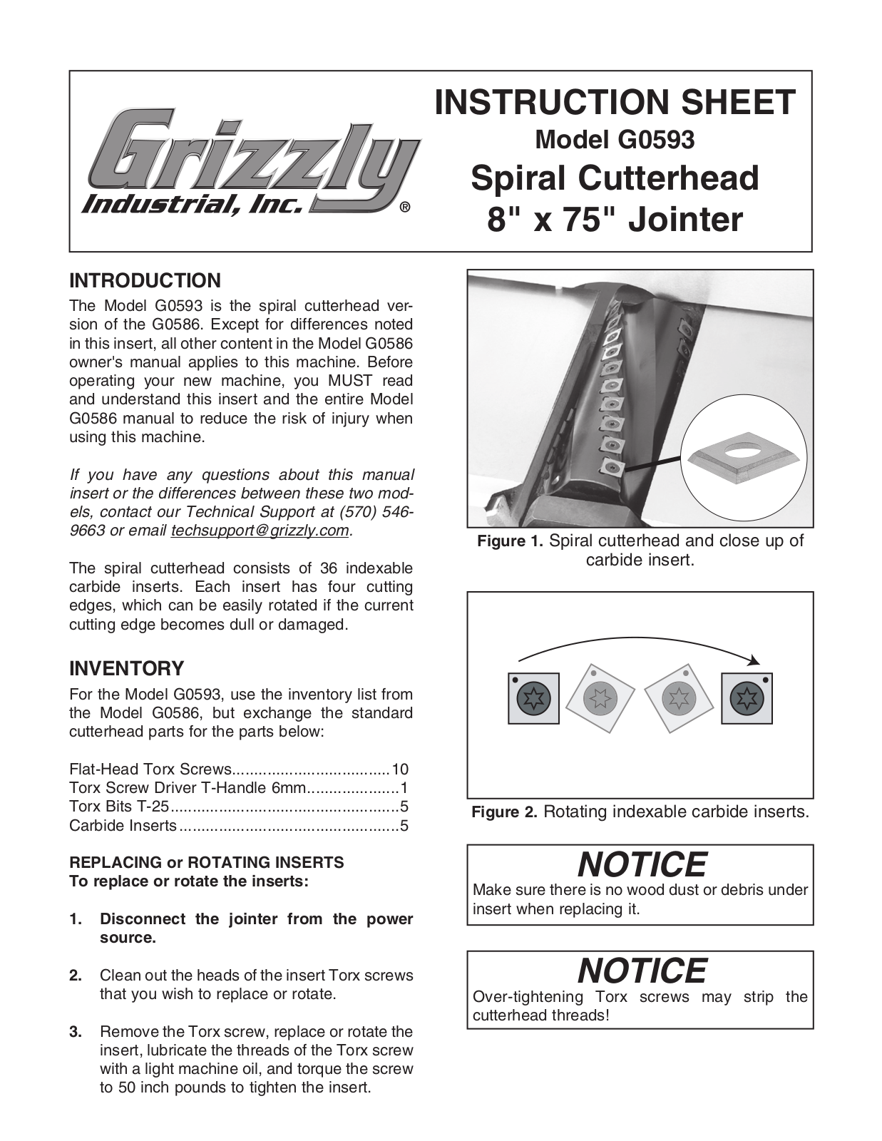 Grizzly G0593 User Manual