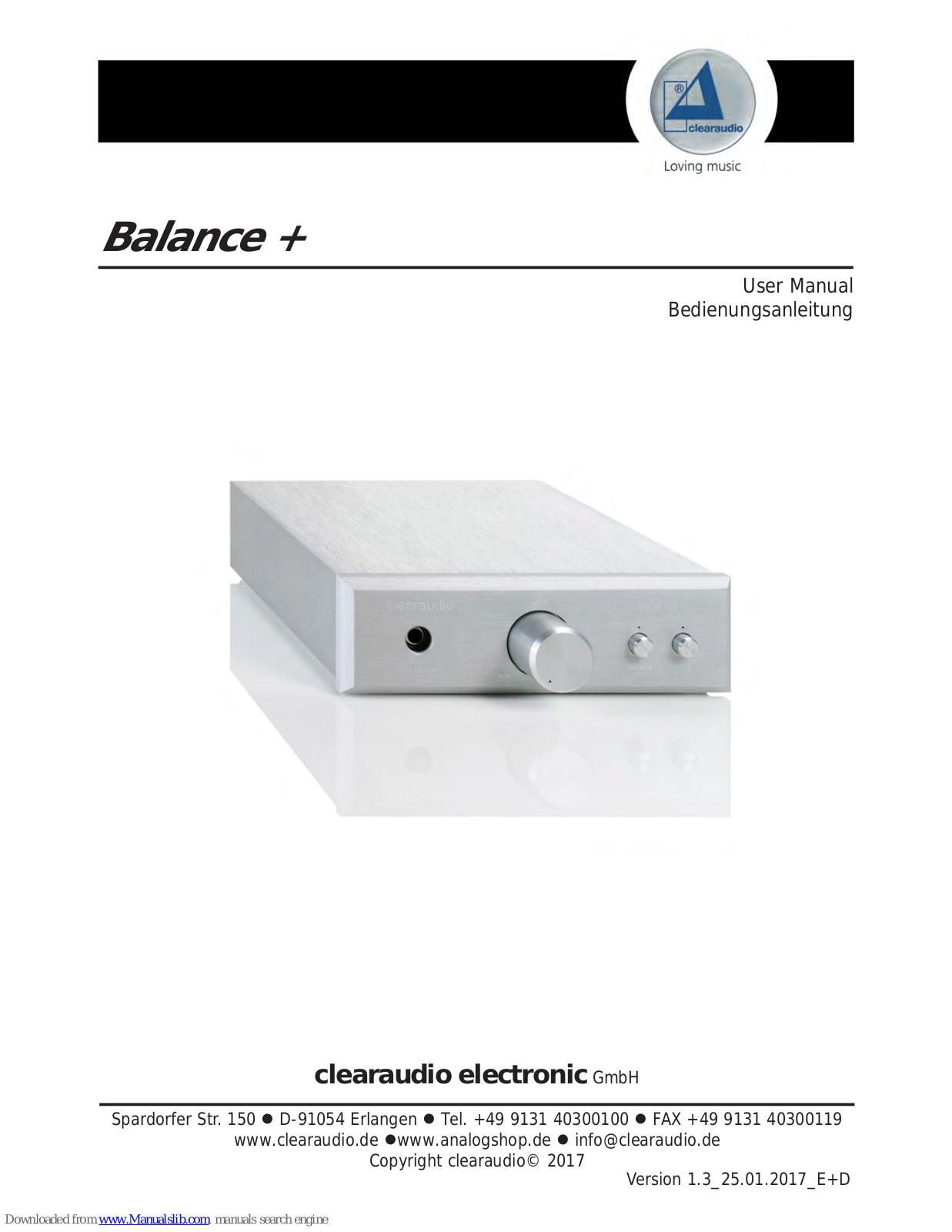 Clearaudio Balance+ User Manual