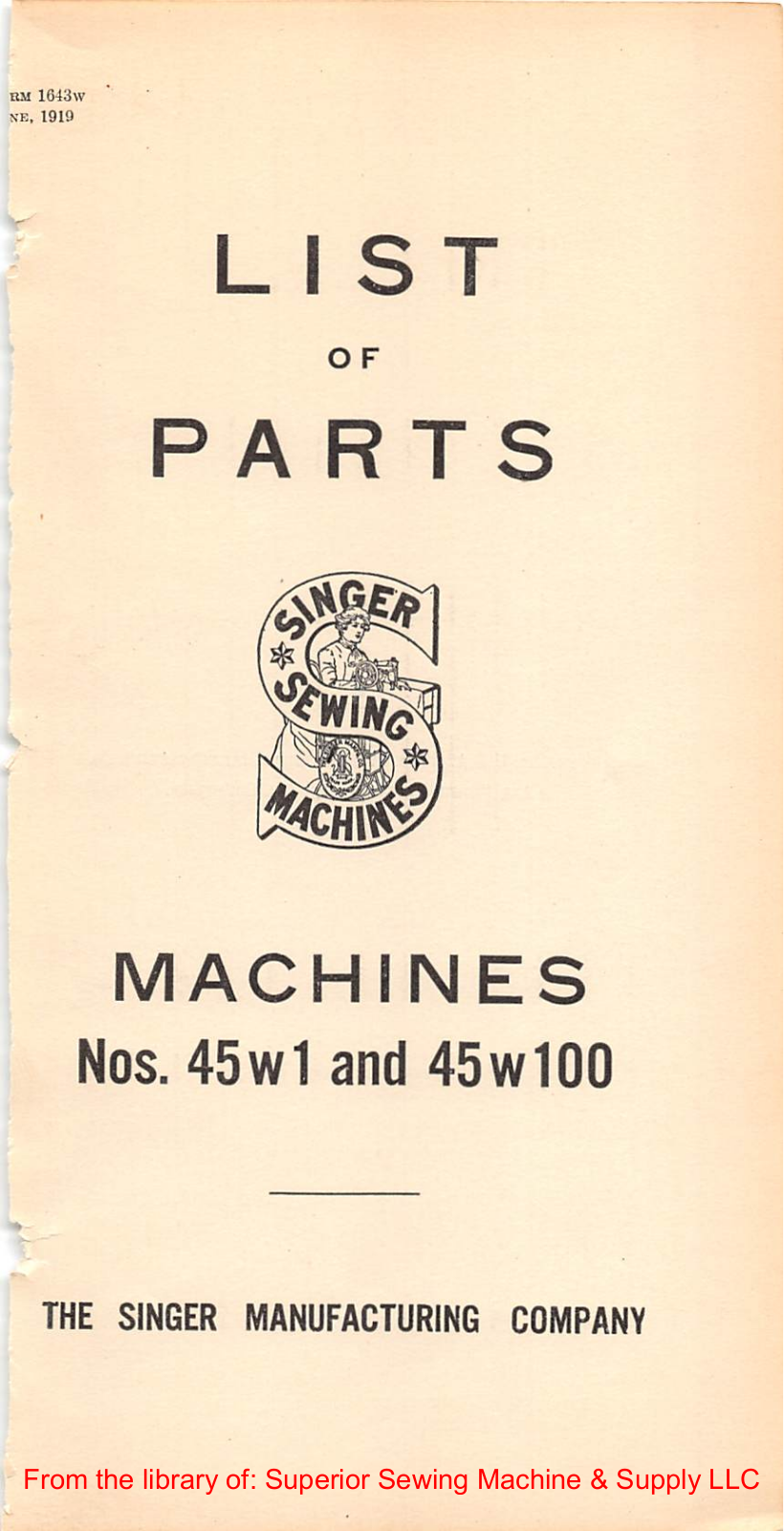 Singer 45W1, 45W100 User Manual - ManualMachine.com