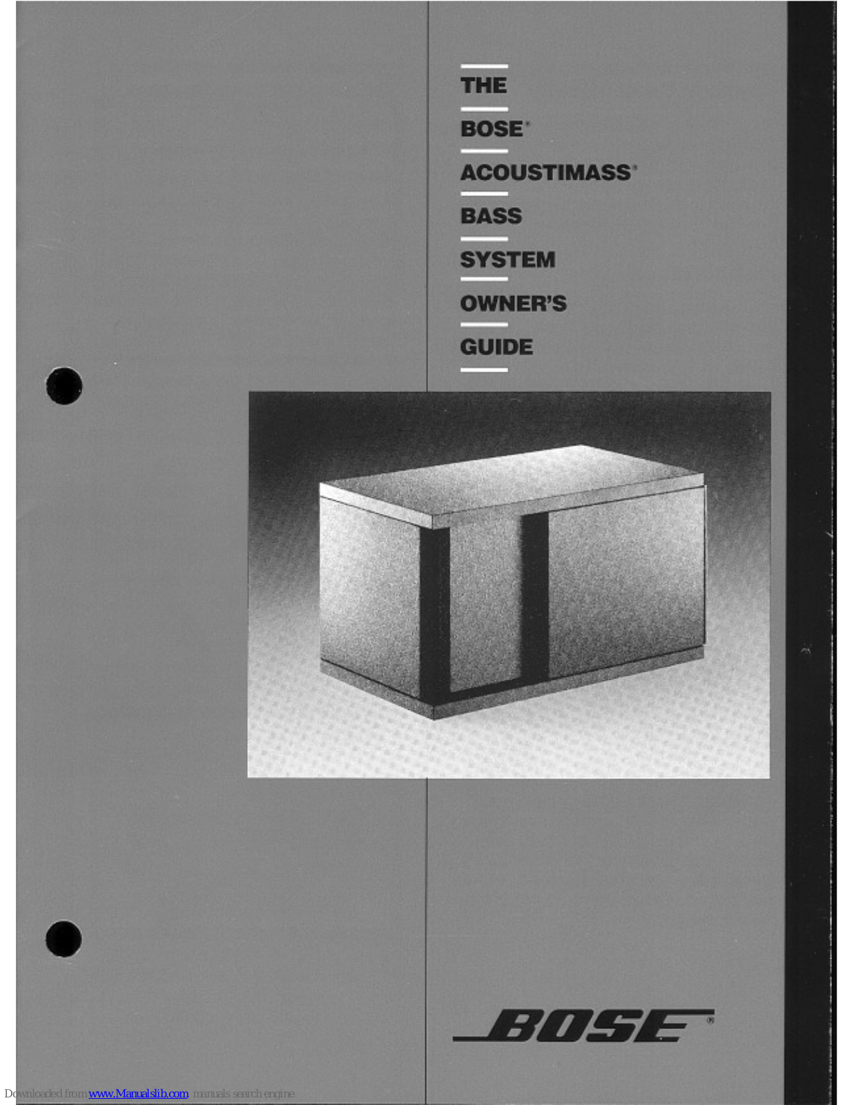 Bose Acoustimass Bass System Owner's Manual