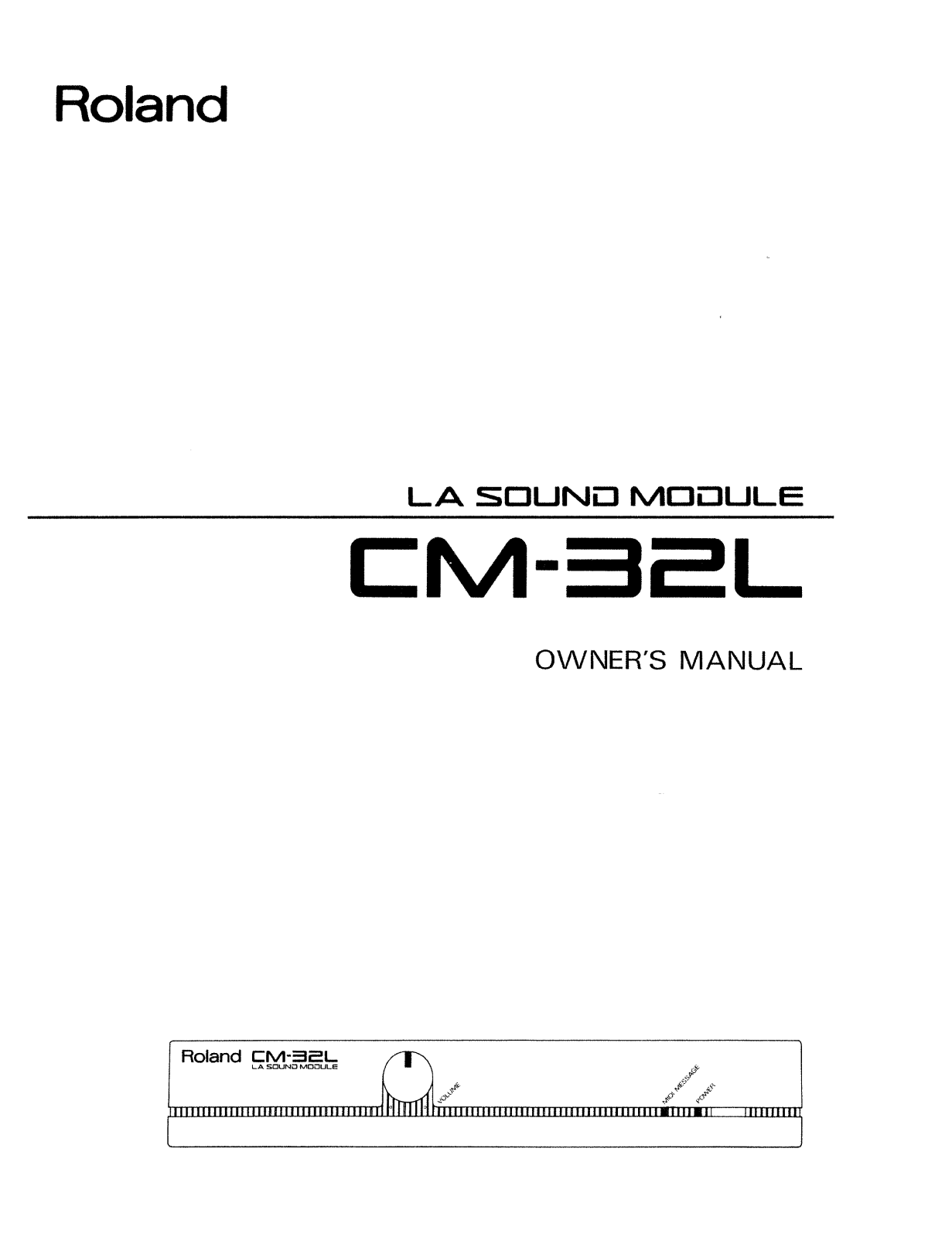 Roland Corporation CM-32L Owner's Manual