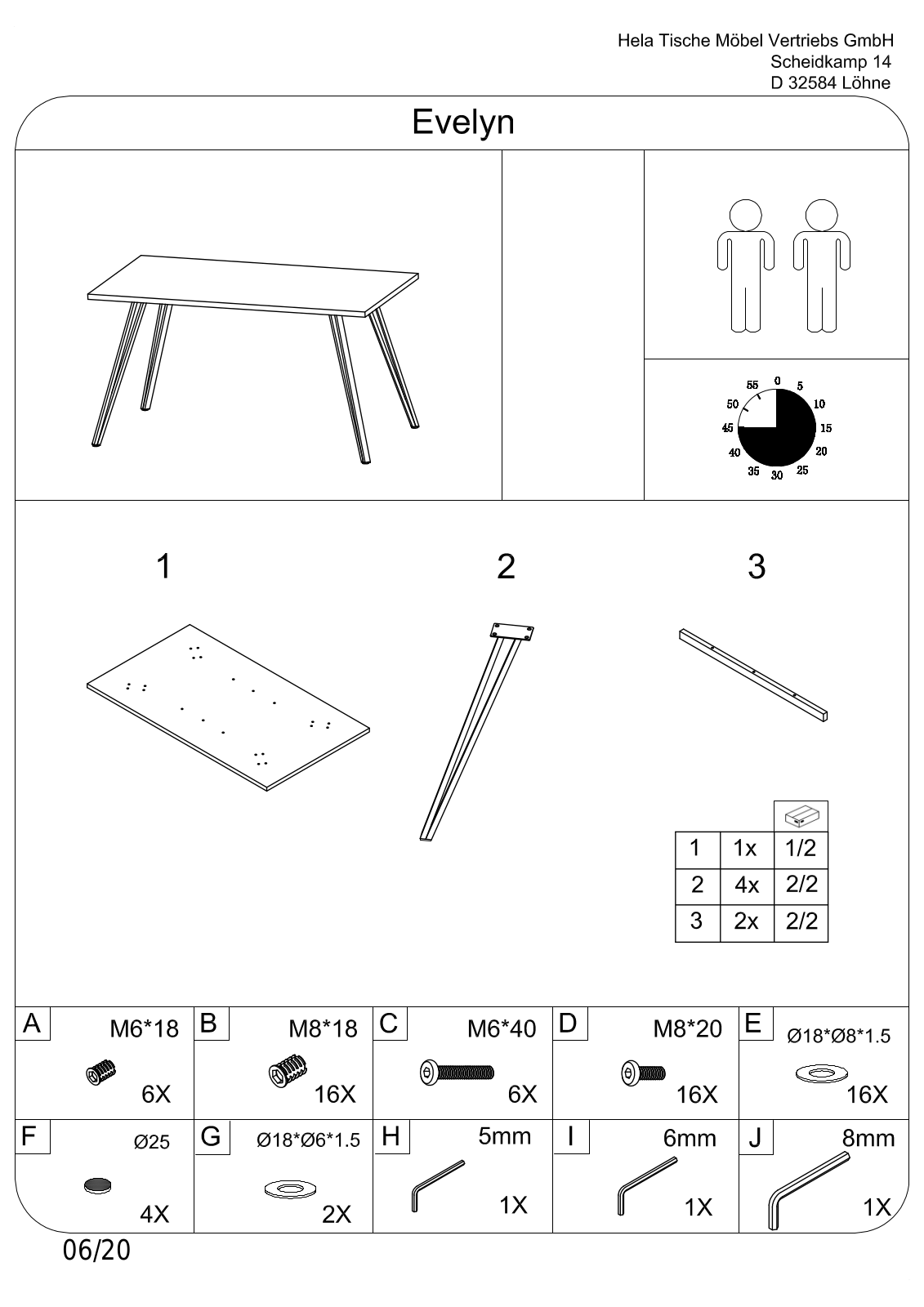 HELA Evelyn Assembly instructions