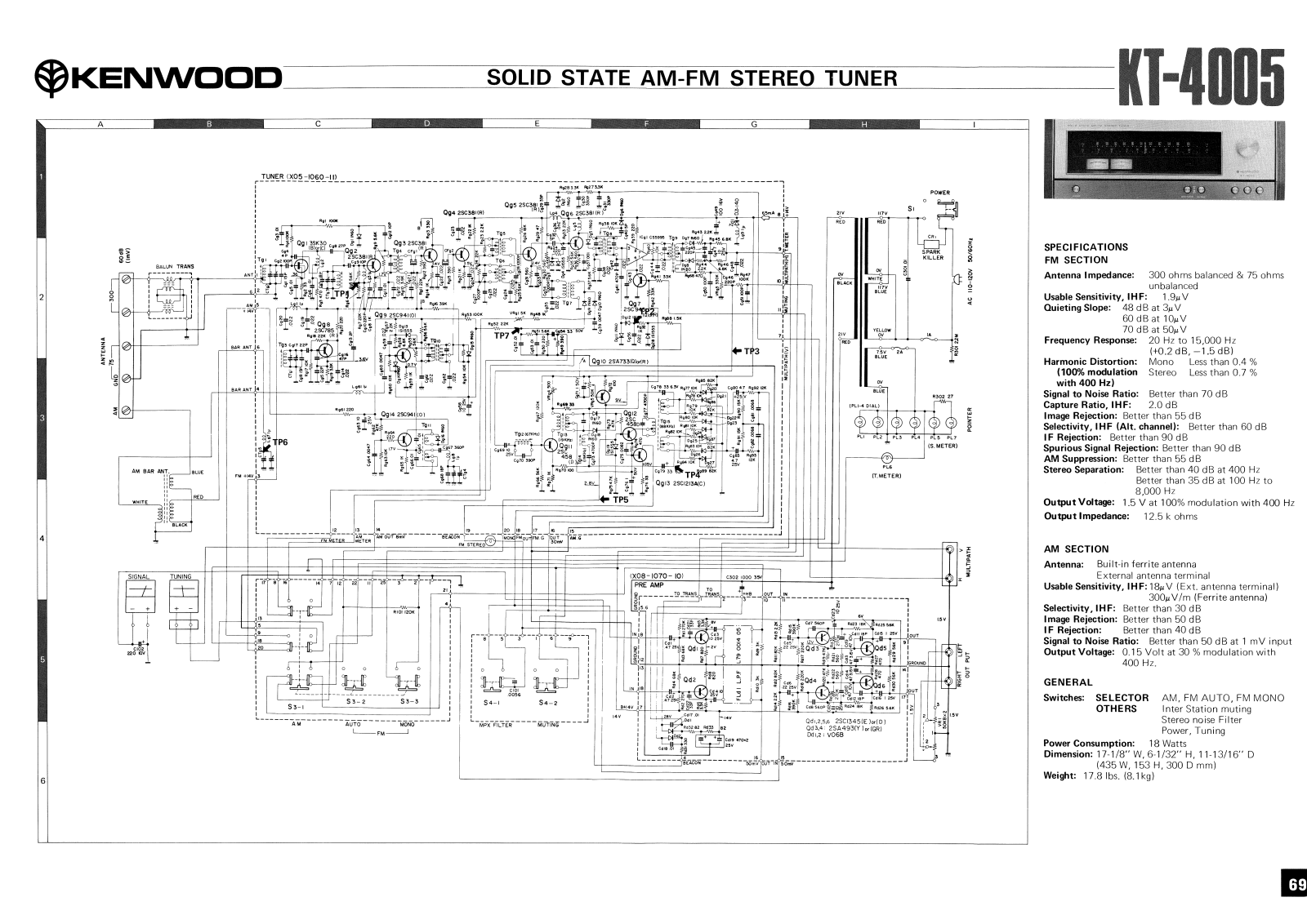 Kenwood KT-4005 Schematic