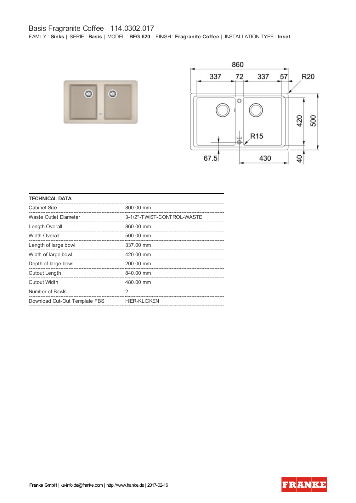 Franke 114.0302.017 Service Manual