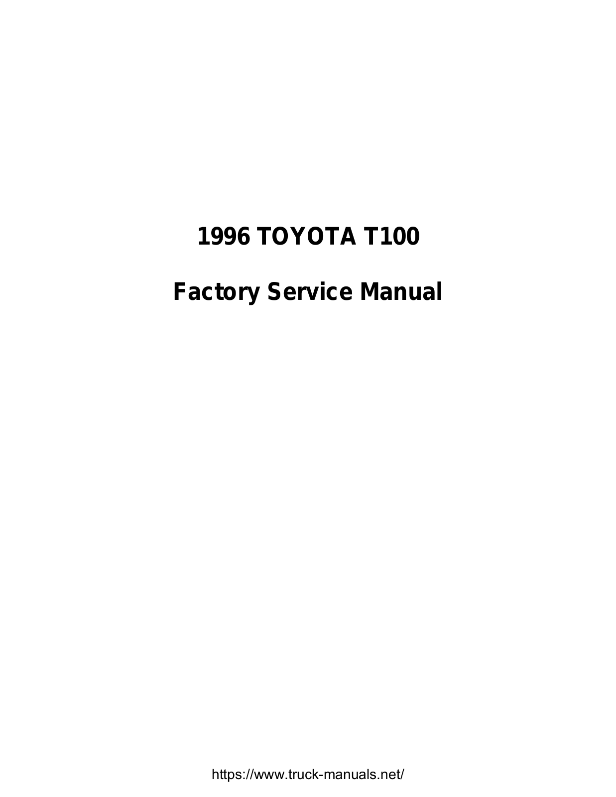 Toyota T100 (1996) Service manual