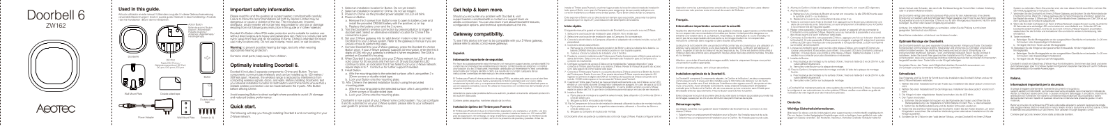 Aeotec DoorBell 6, ZW 162 User Manual