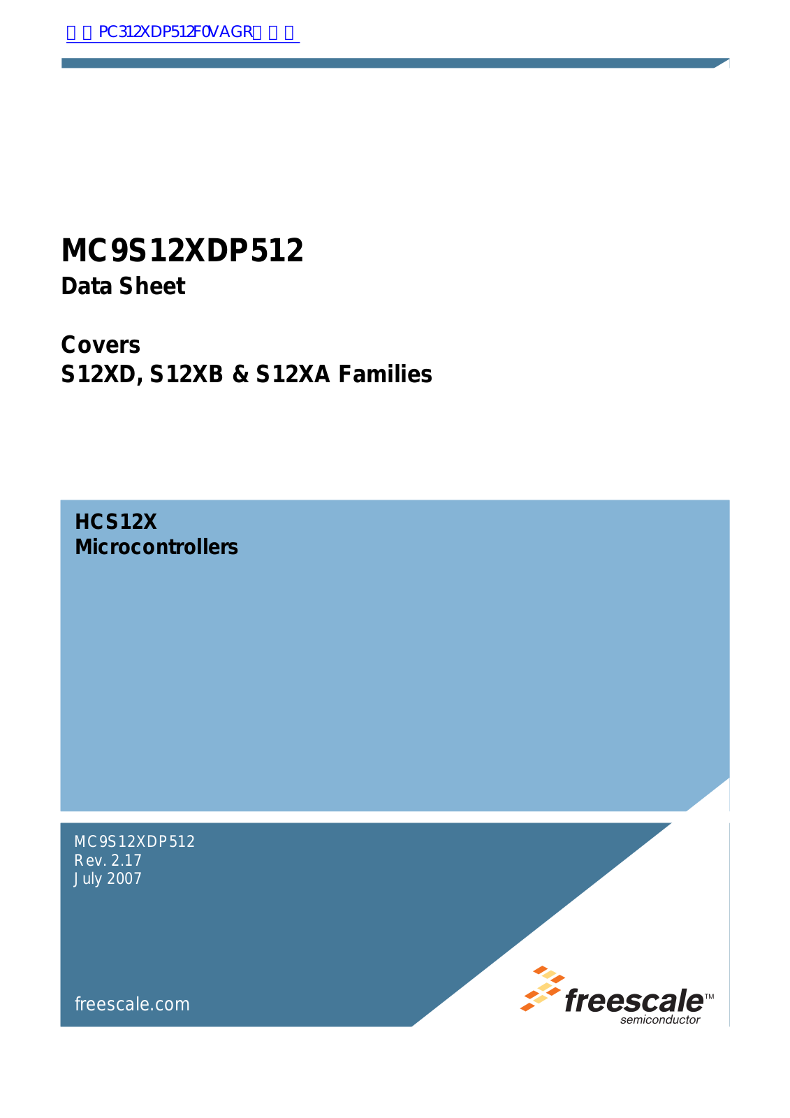 Freescale MC9S12XDP512 DATA SHEET