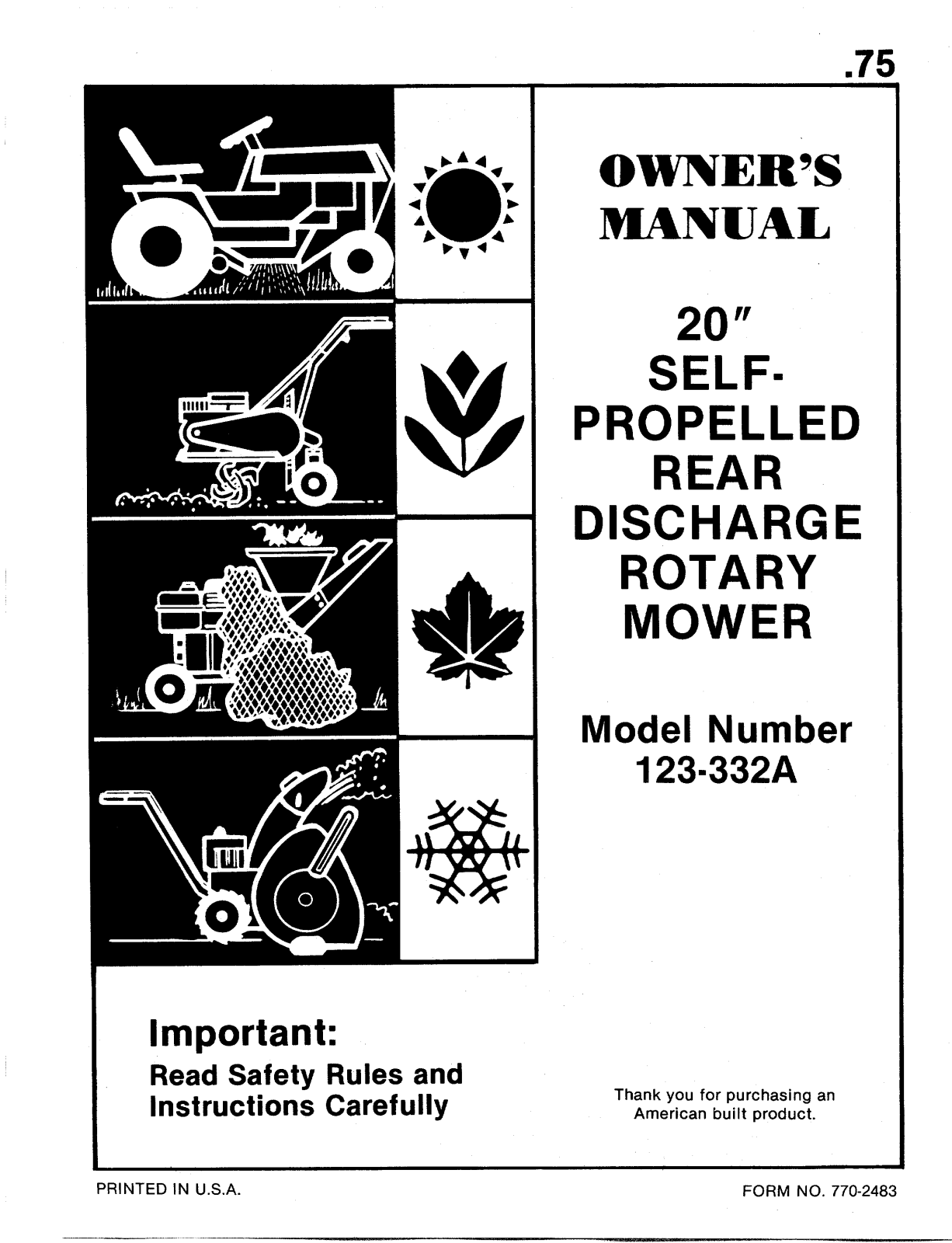 MTD 123-332A User Manual