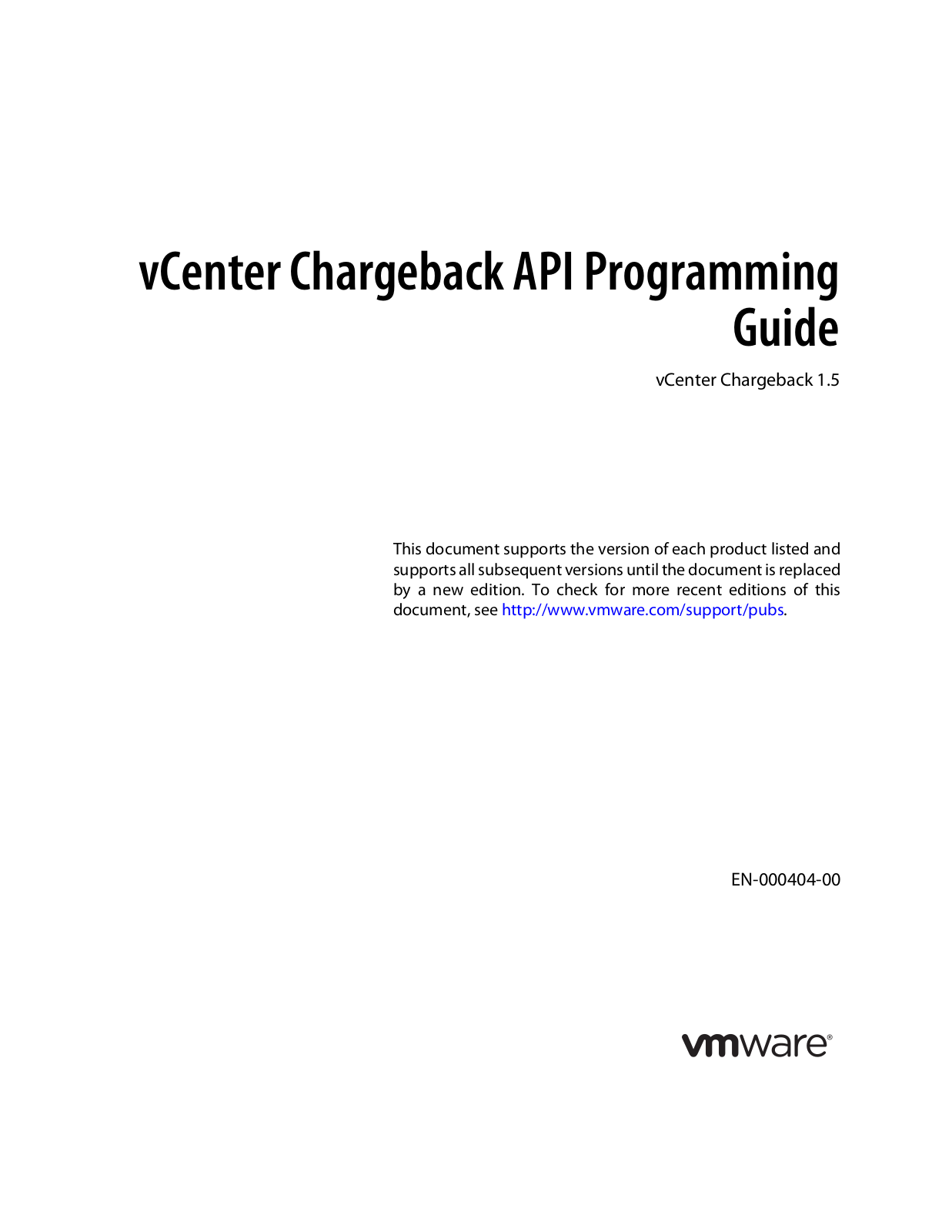 VMware vCenter Chargeback Manager - 1.5 Programming Guide