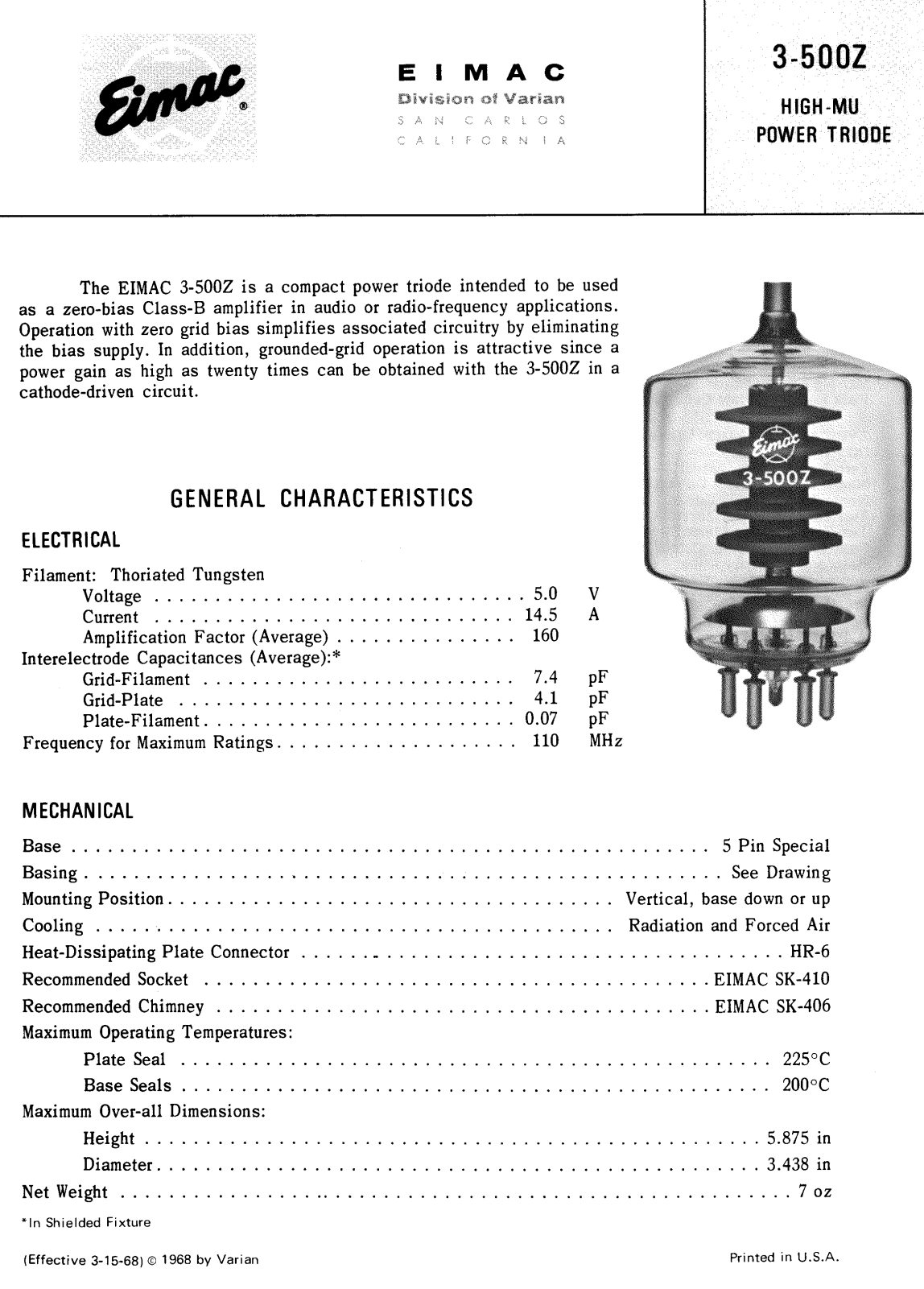 Datasheets 3-500Z Datasheet - ManualMachine.com
