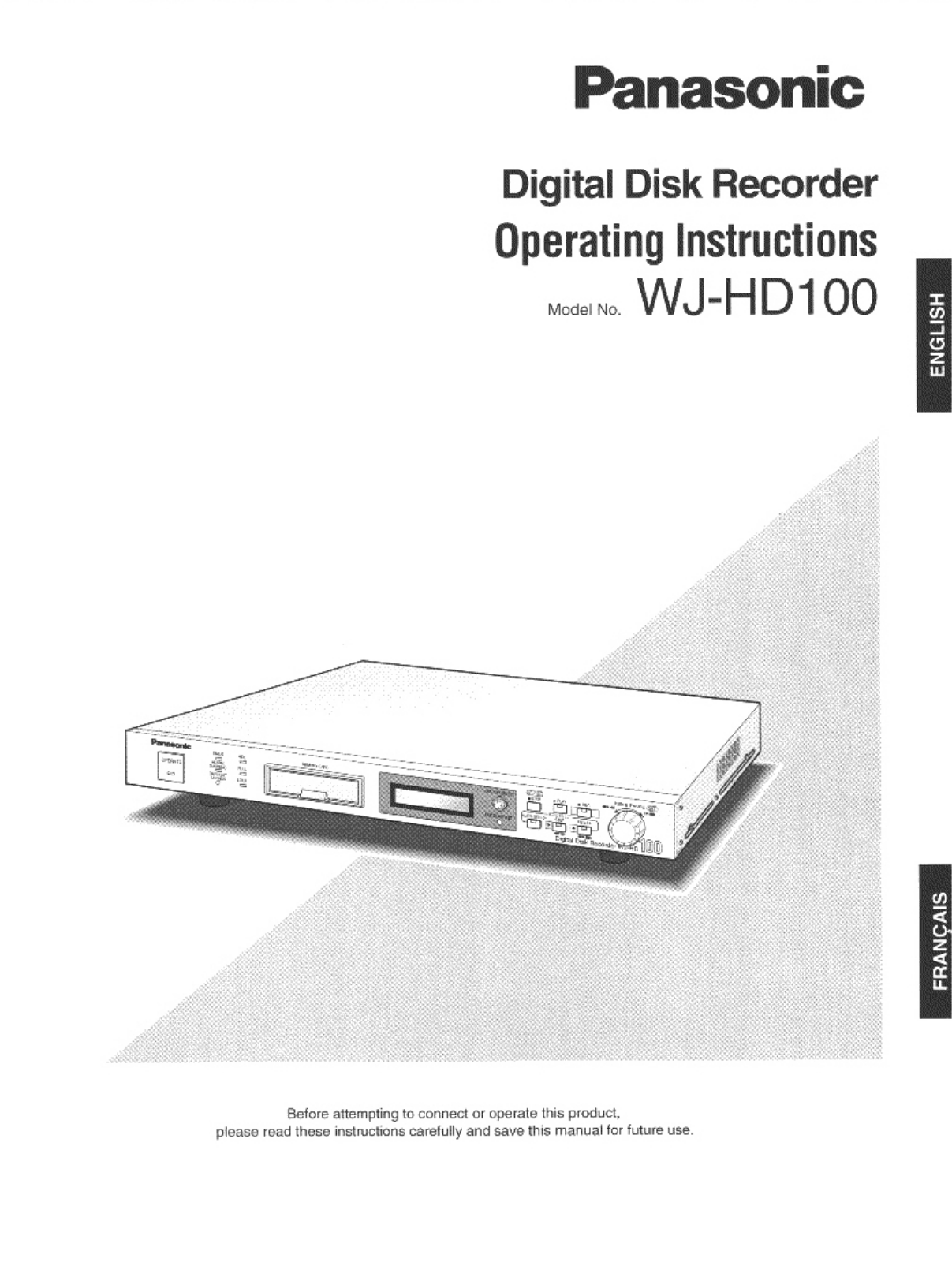 Panasonic wj-hd100 Operation Manual