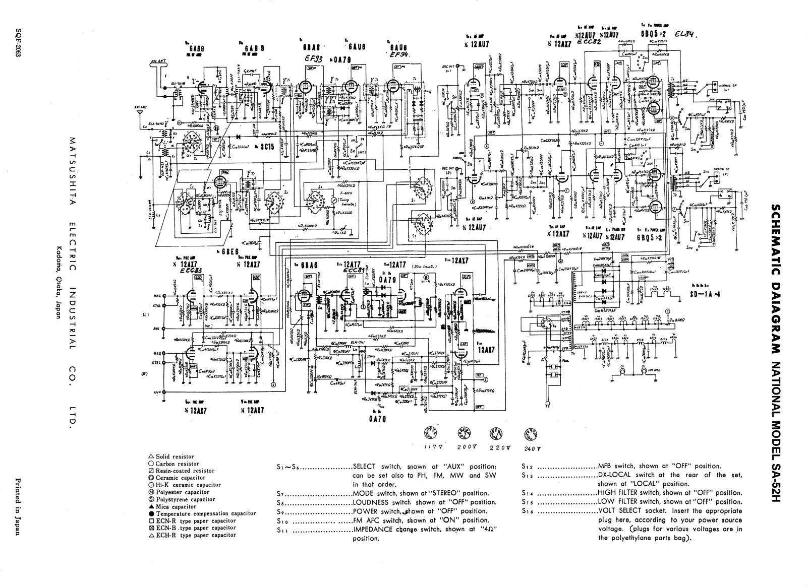 National SA-52H Schematic